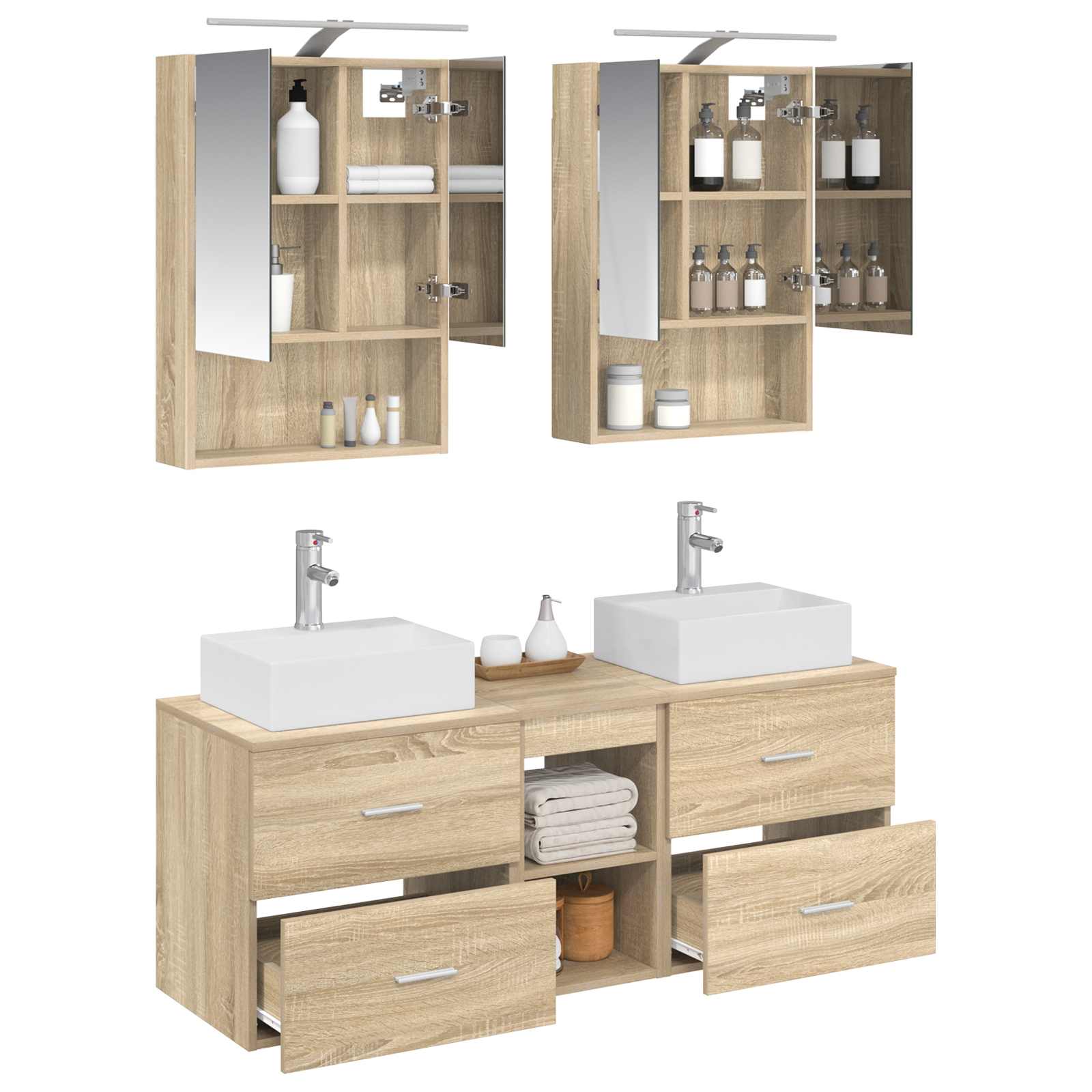 Set namještaja za kupaonicu 5 pcs Hrast sonoma