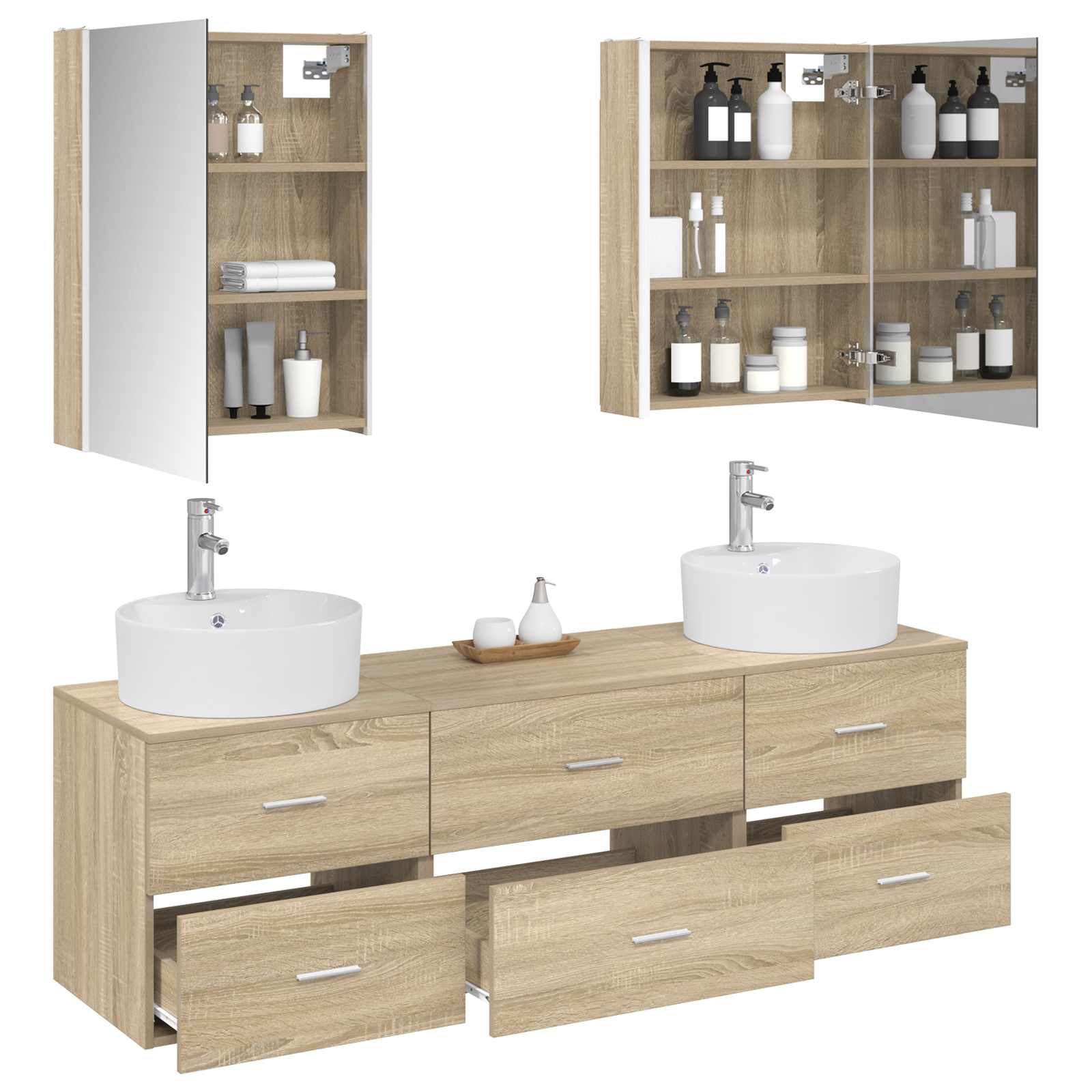Set namještaja za kupaonicu 5 pcs Hrast sonoma