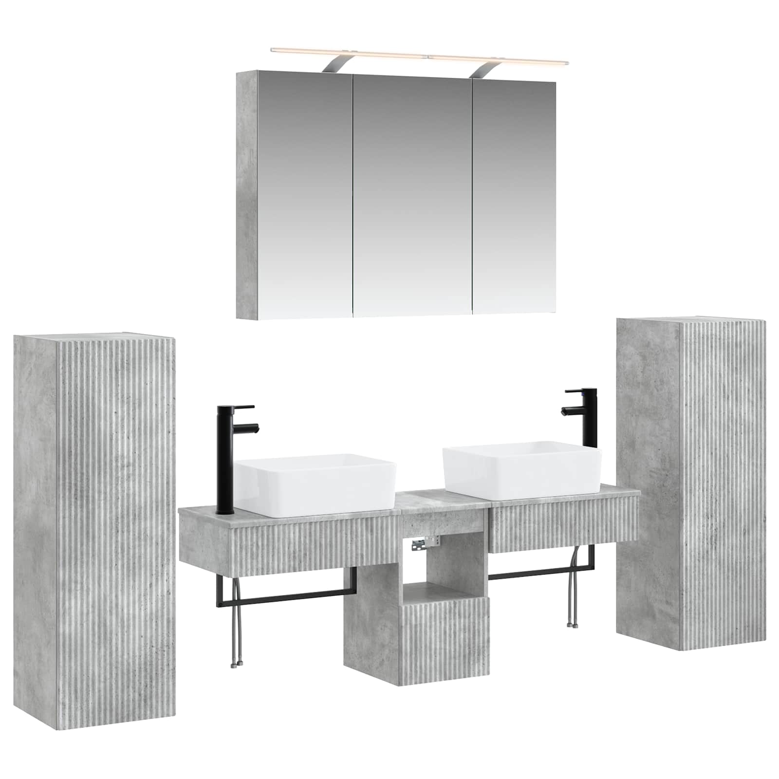 Set namještaja za kupaonicu 6 pcs Betonska siva