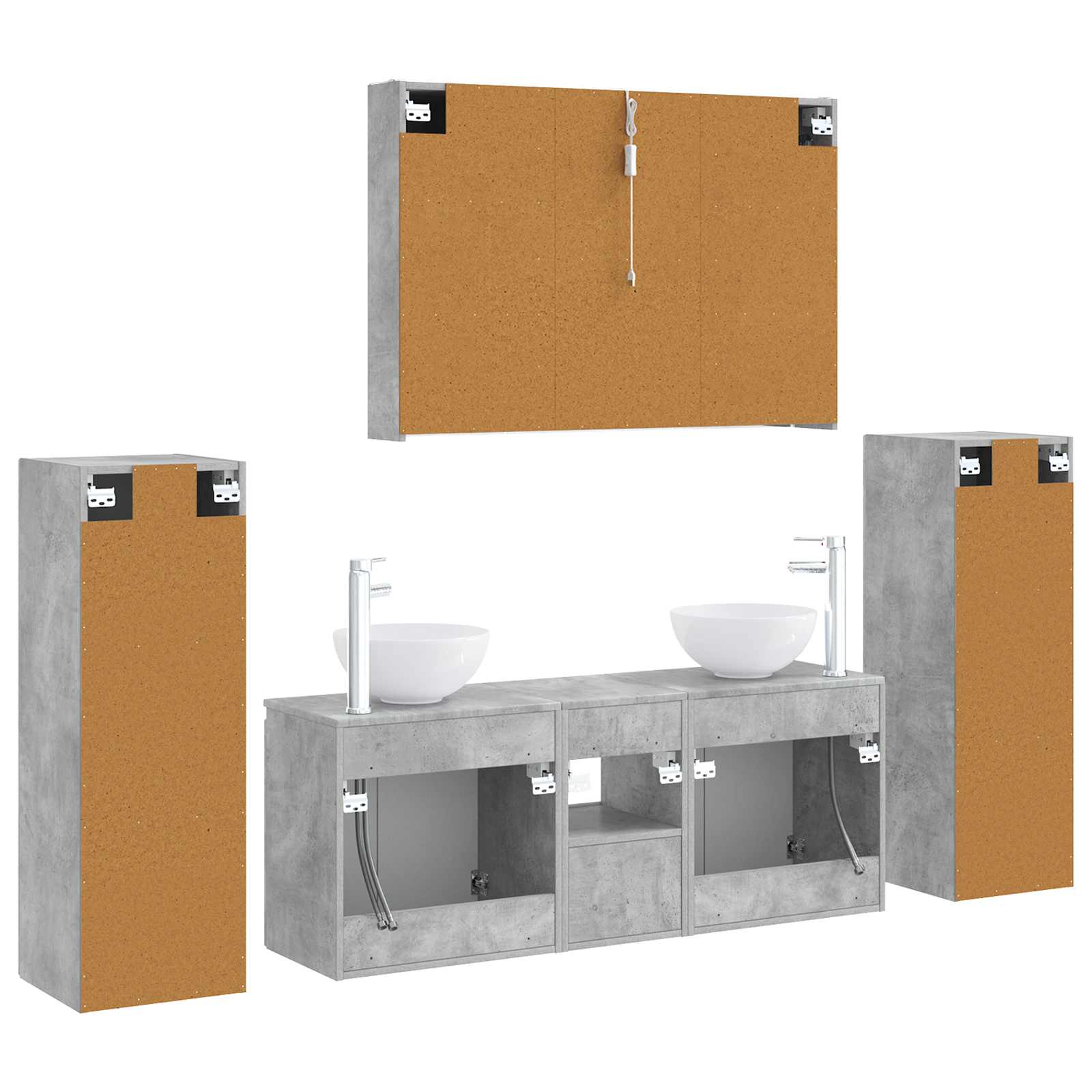 Set namještaja za kupaonicu 6 pcs Betonska siva