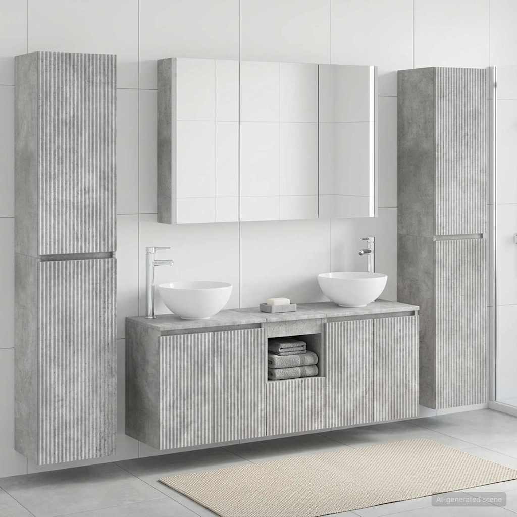 Set namještaja za kupaonicu 6 pcs Betonska siva