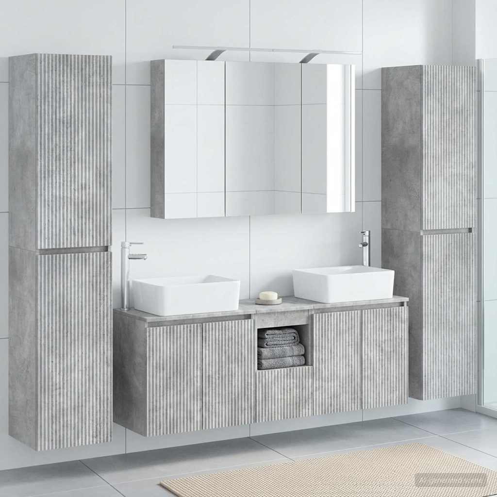 Set namještaja za kupaonicu 6 pcs Betonska siva