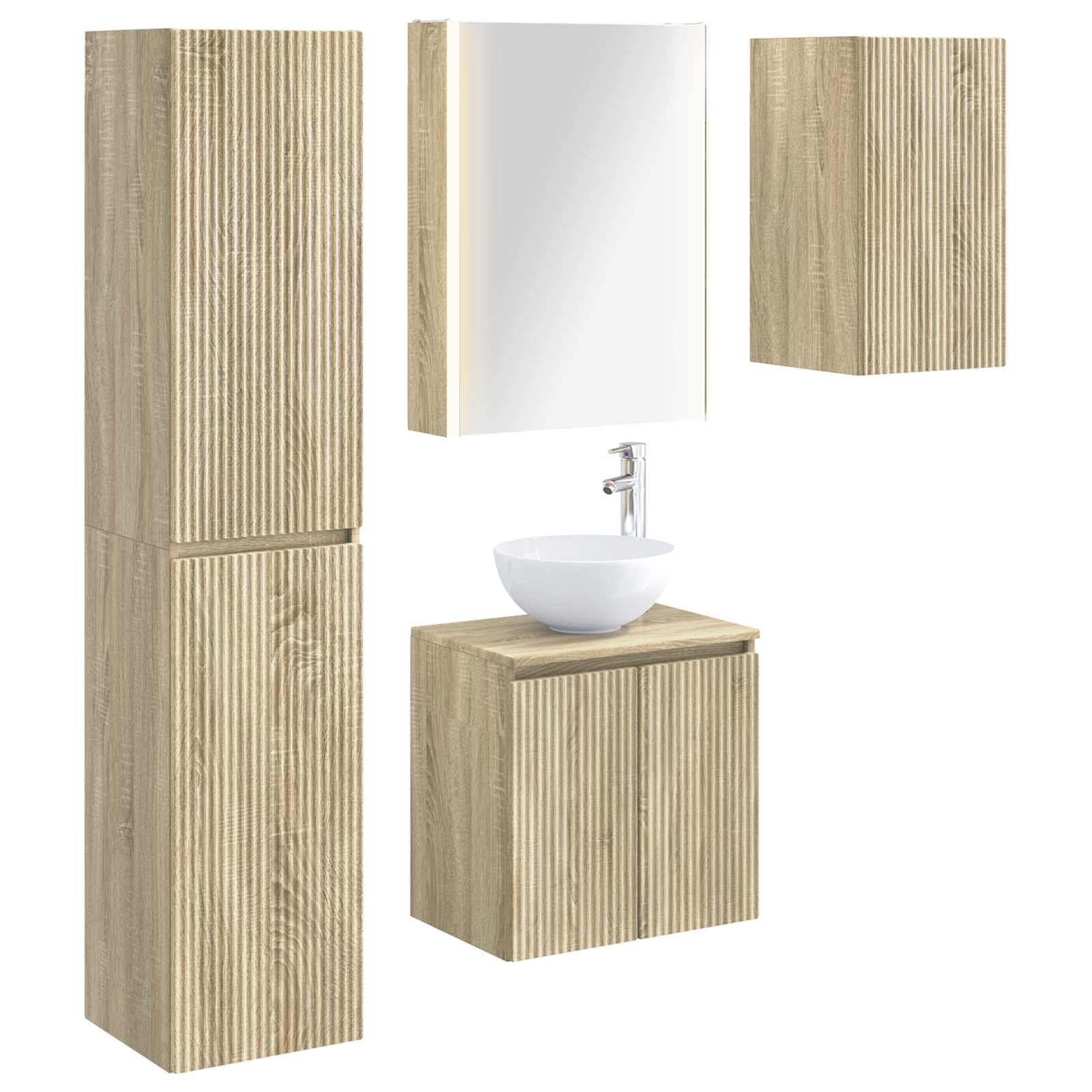 Set ormarića za kupaonicu 5 pcs Hrast sonoma 53 x 15,5 x 70 cm