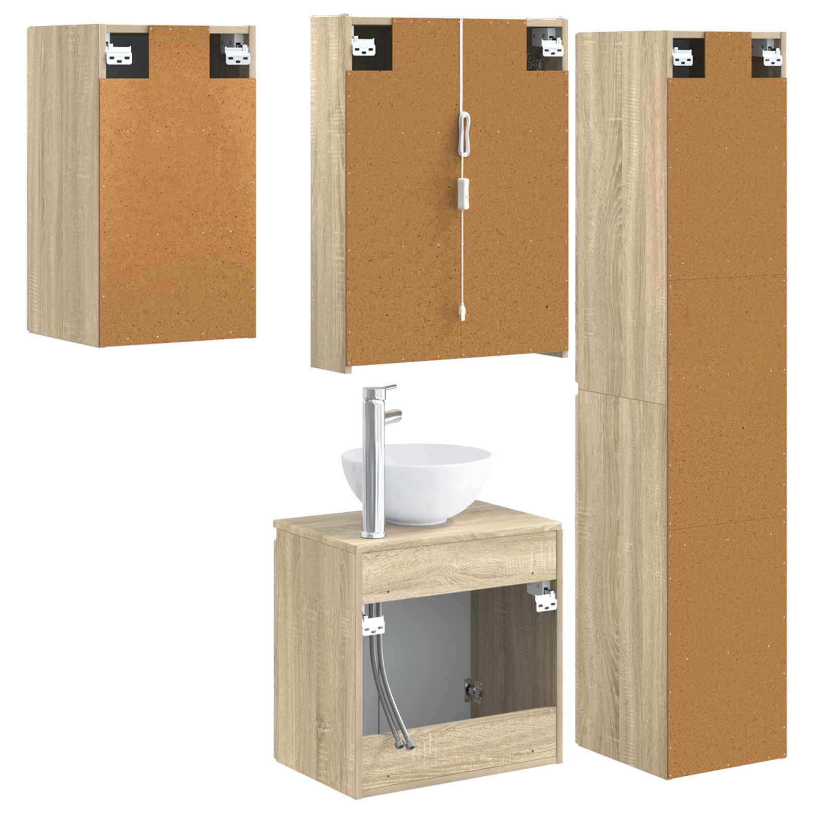 Set ormarića za kupaonicu 5 pcs Hrast sonoma 53 x 15,5 x 70 cm