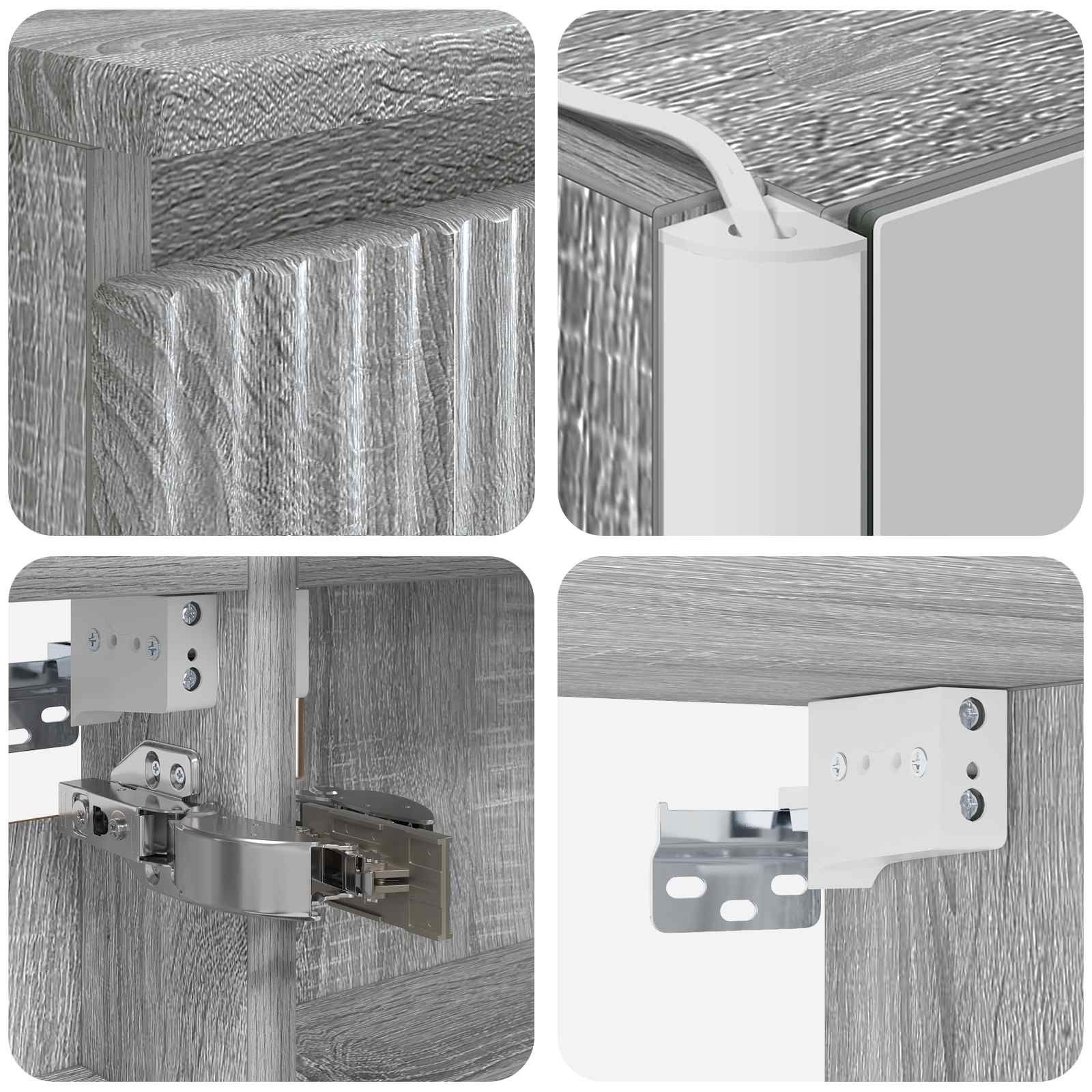 Set ormarića za kupaonicu 5 pcs Siva Sonoma 53 x 15,5 x 70 cm