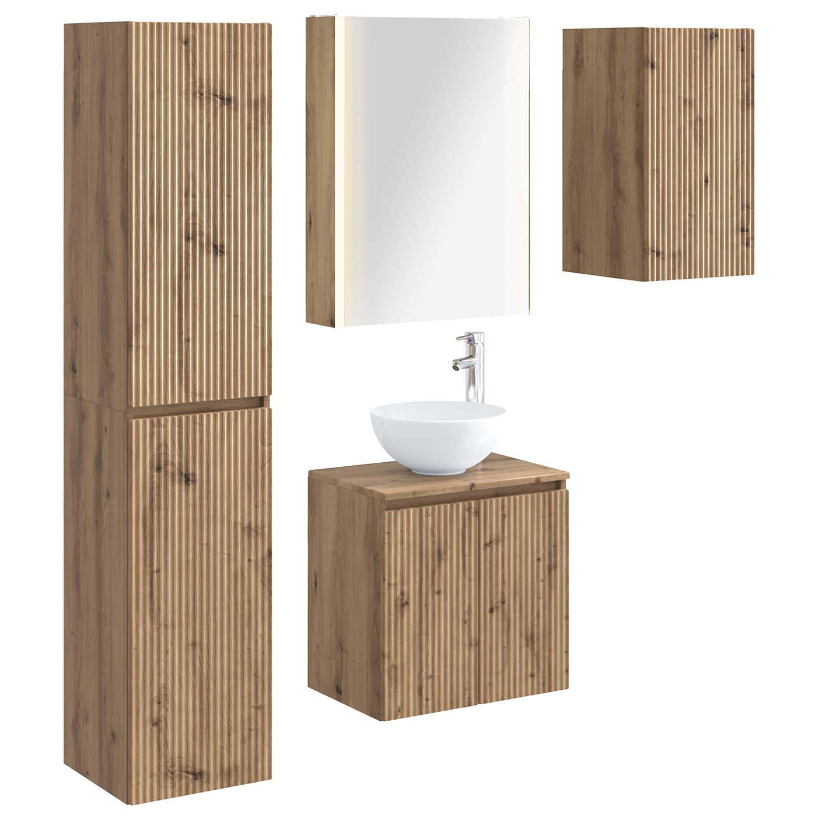 Set ormarića za kupaonicu 5 pcs Hrast artisan 53 x 15,5 x 70 cm