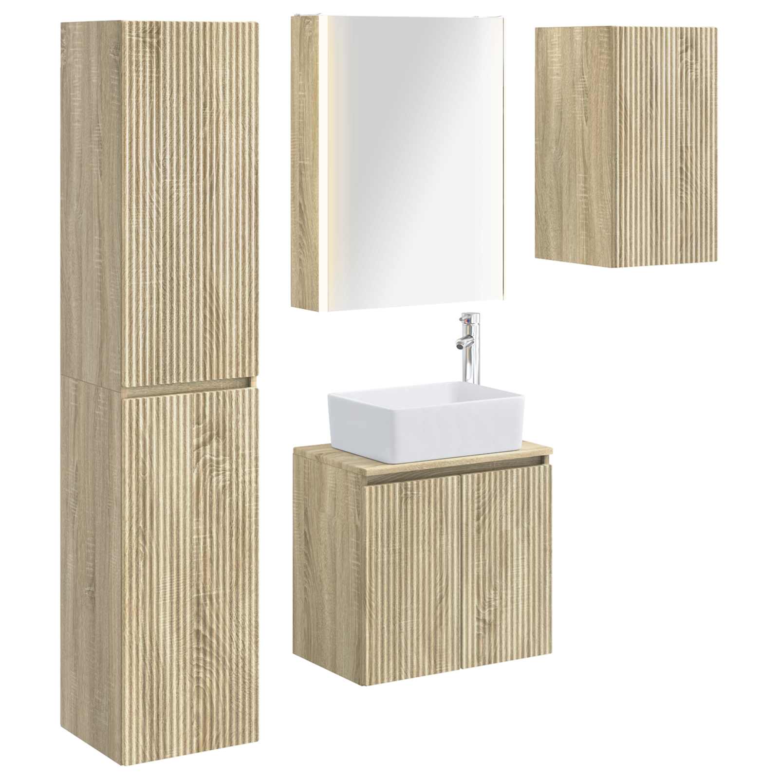 Set ormarića za kupaonicu 5 pcs Hrast sonoma 53 x 15,5 x 70 cm