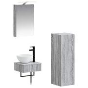 Set ormarića za kupaonicu 4 pcs Siva Sonoma 40 x 10,5 x 60,5 cm