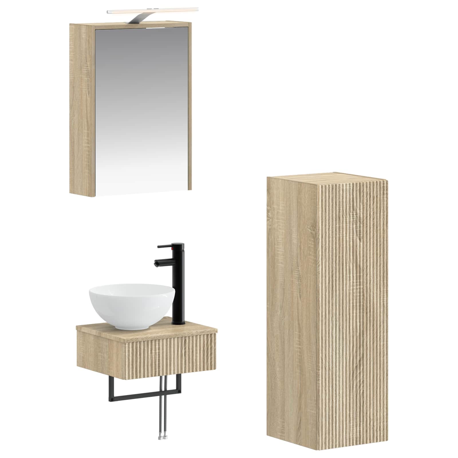 Set ormarića za kupaonicu 4 pcs Hrast sonoma 43 x 16 x 62,5 cm