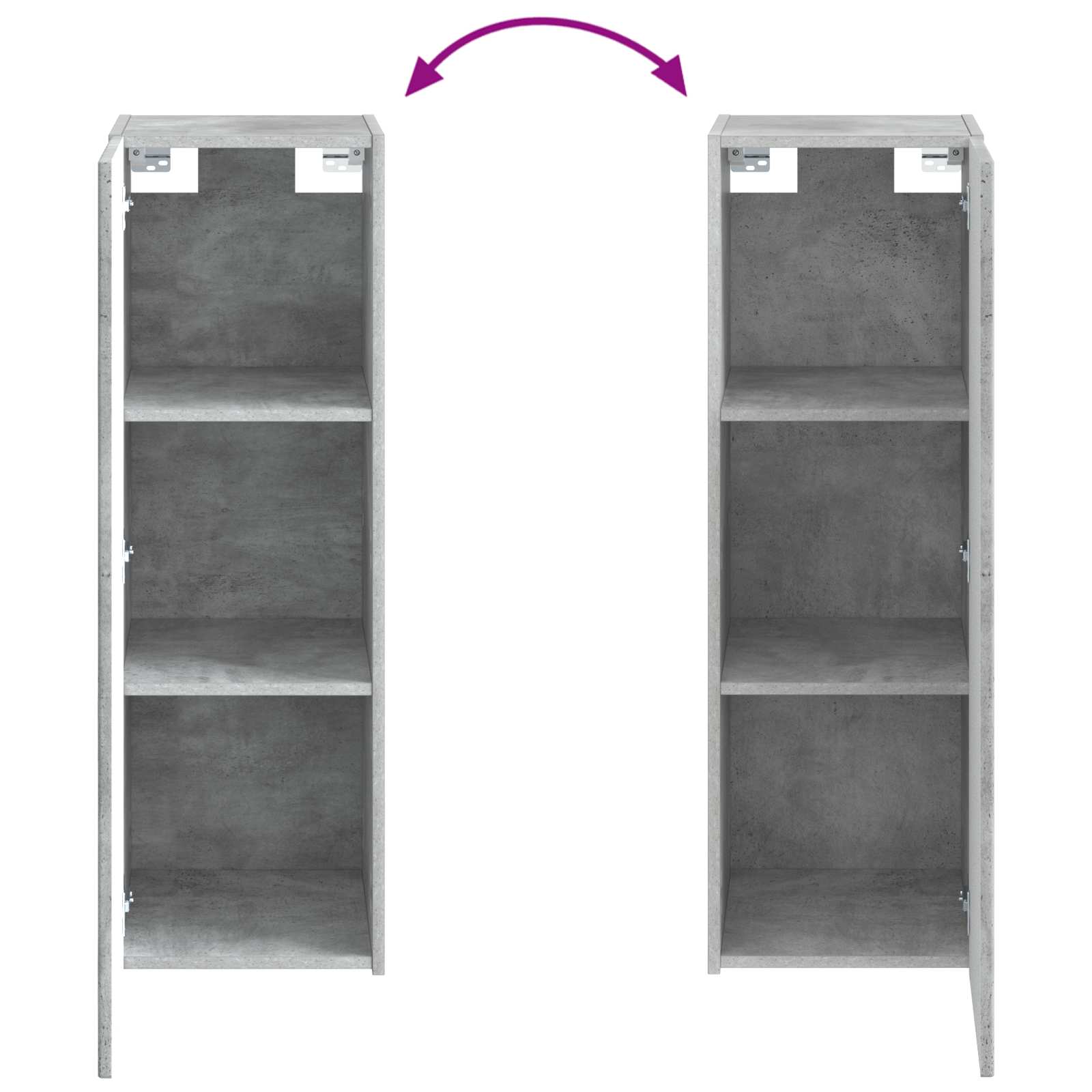 Set ormarića za kupaonicu 4 pcs Betonska siva 43 x 16 x 62,5 cm