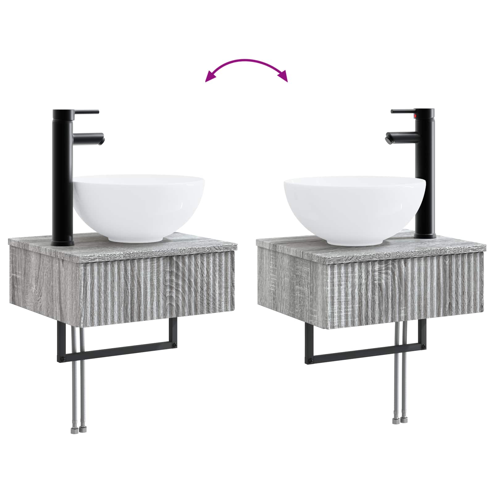 Set ormarića za kupaonicu 4 pcs Siva Sonoma 43 x 11,5 x 60,5 cm