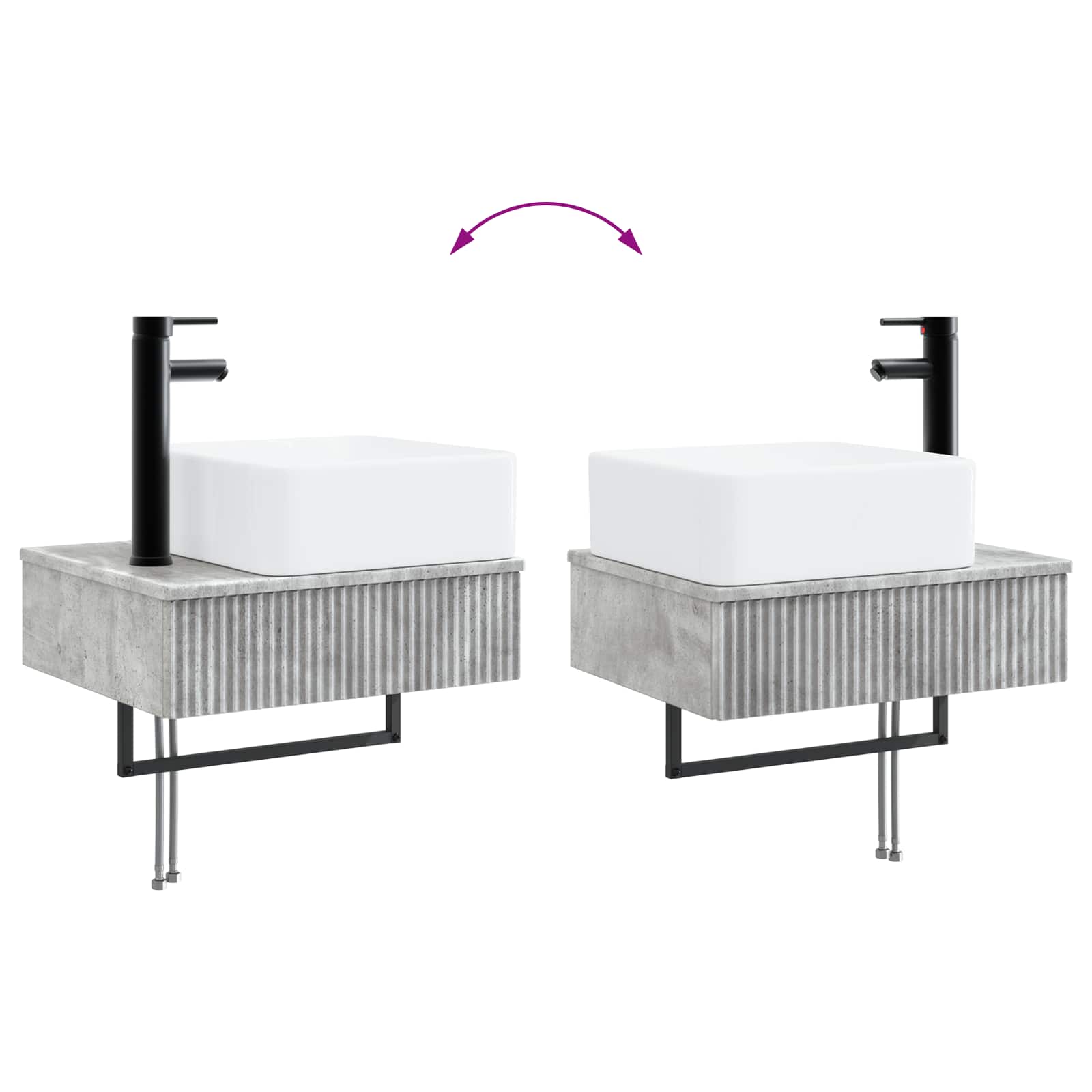Set ormarića za kupaonicu 4 pcs Betonska siva 50 x 14,5 x 70 cm