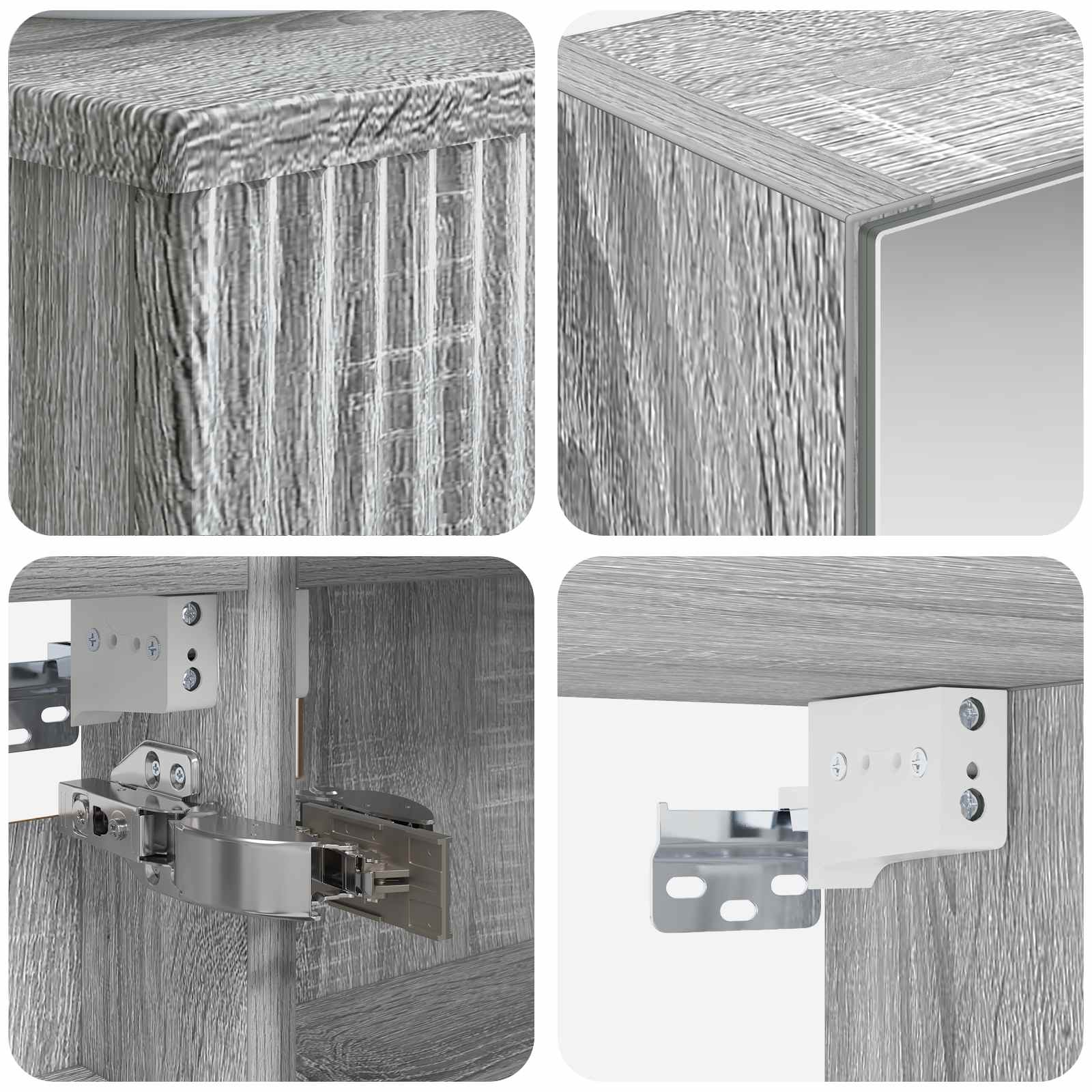 Set ormarića za kupaonicu 4 pcs Siva Sonoma 50 x 14,5 x 70 cm