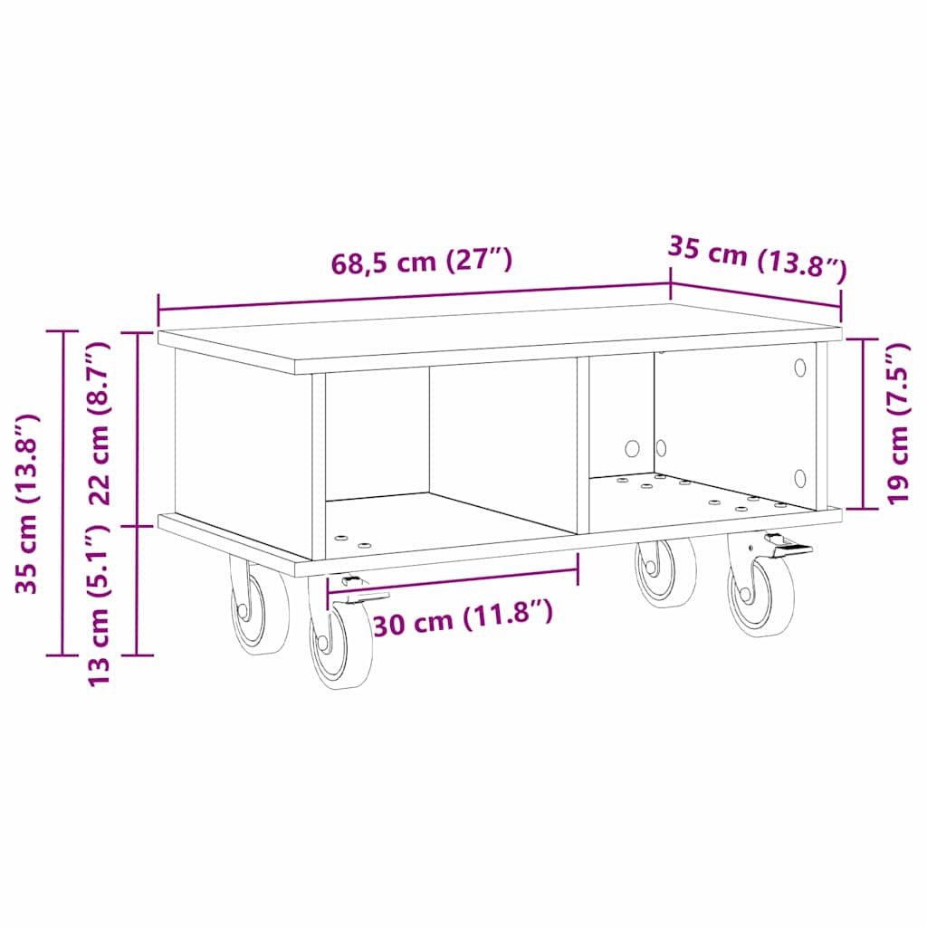 TV stalak Betonski sivi 68,5 x 35 x 35 cm Konstruirano drvo