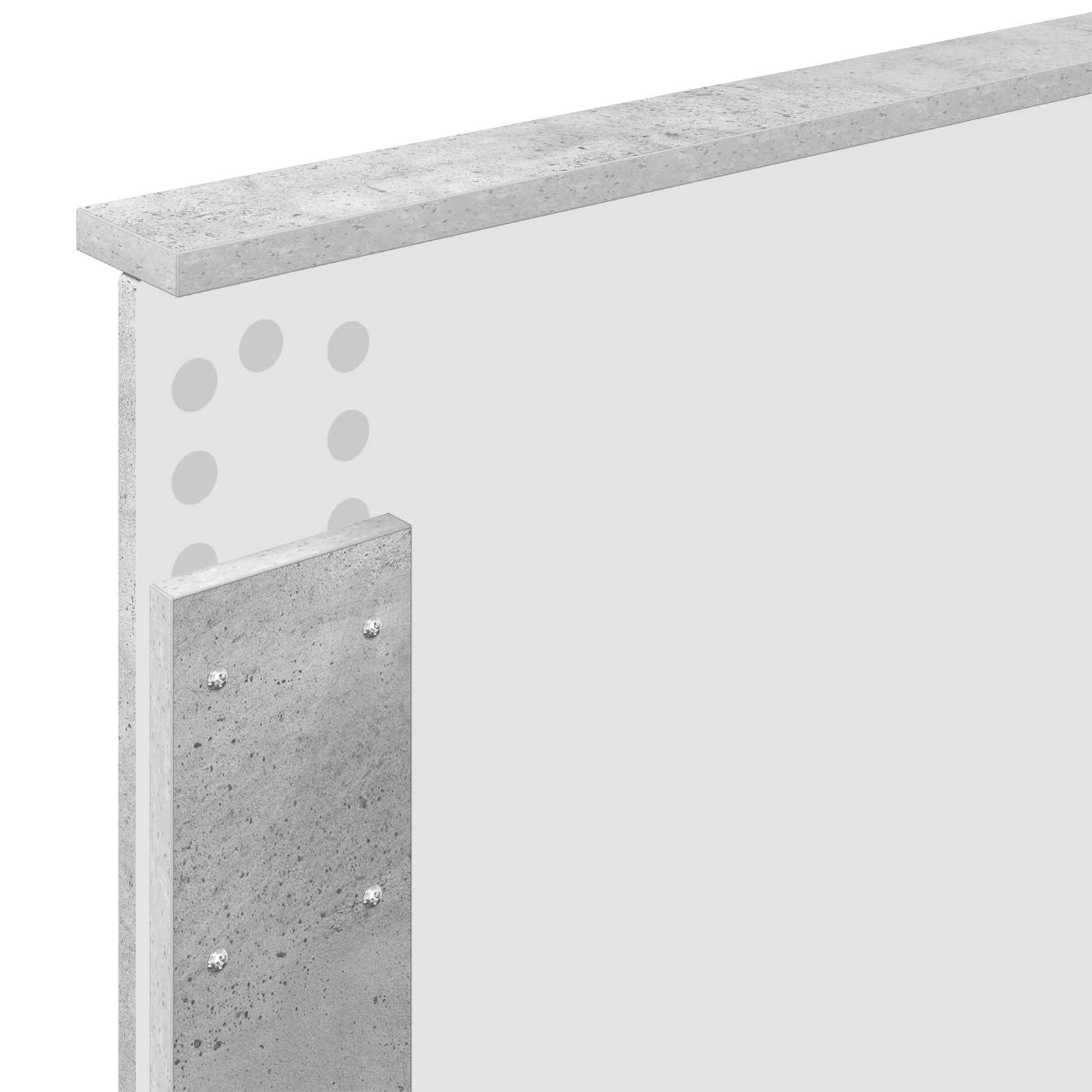 Krevet s od storage Betonski sivi 70 x 190 cm Konstruirano drvo