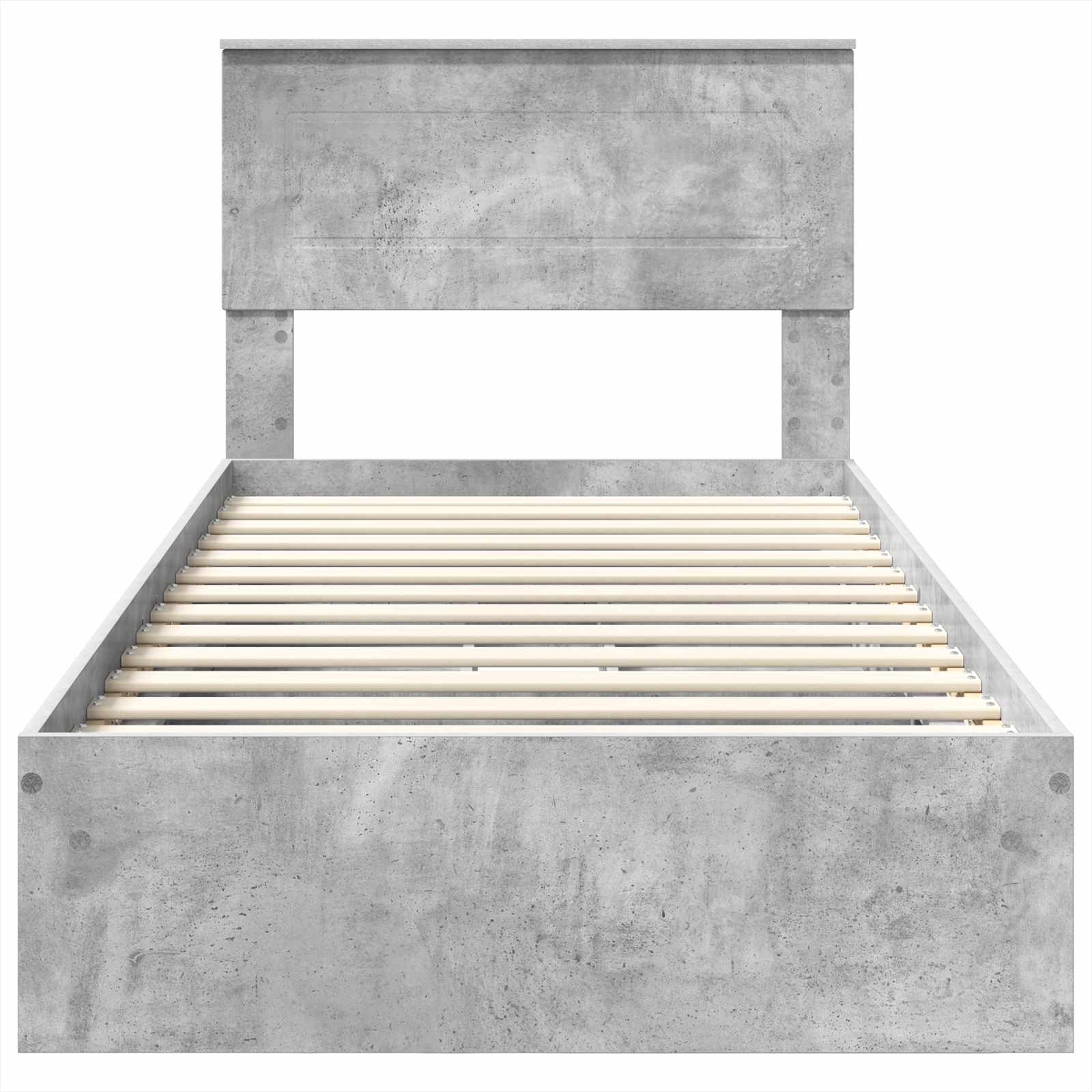 Krevet s od storage Betonski sivi 70 x 190 cm Konstruirano drvo