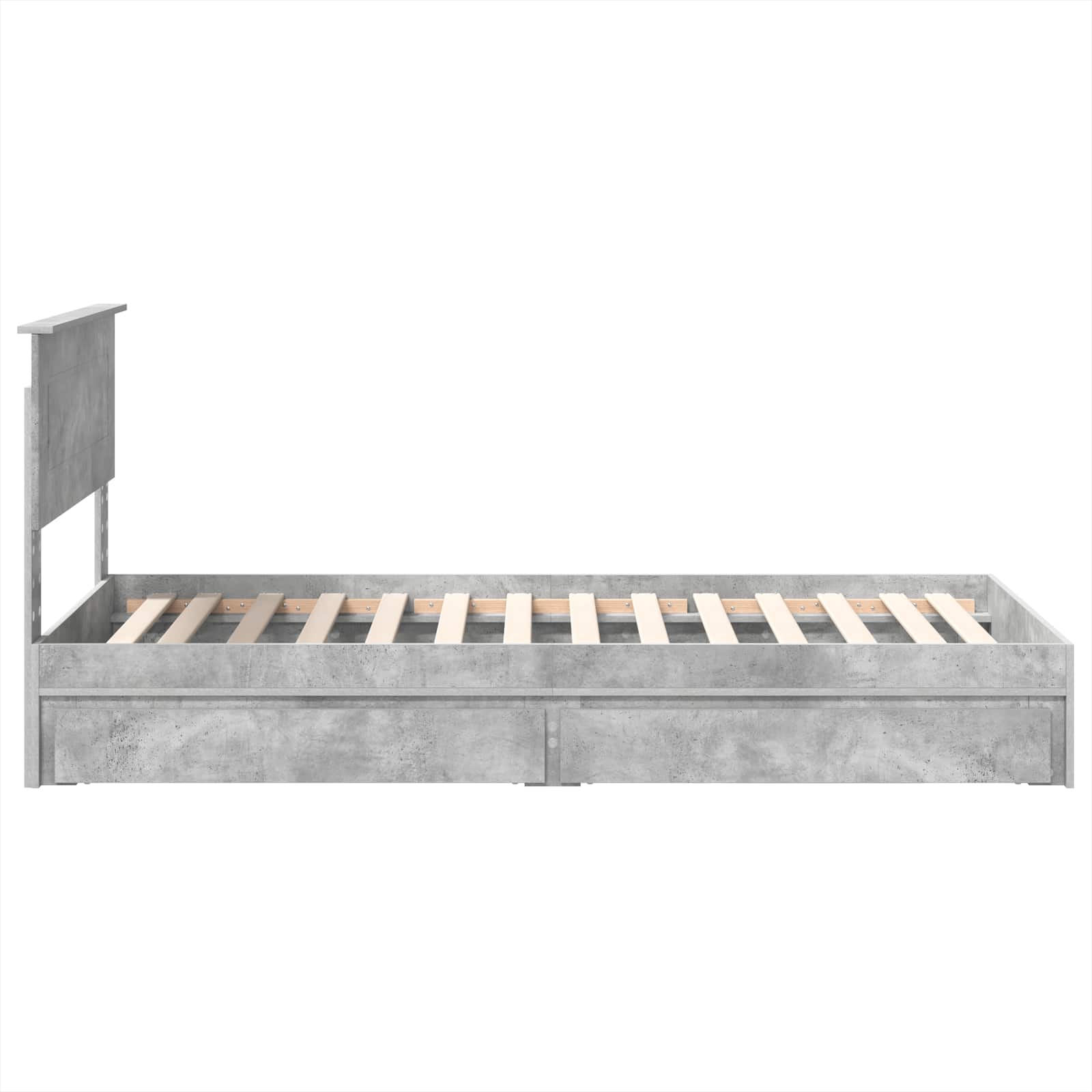 Krevet s od storage Betonski sivi 70 x 190 cm Konstruirano drvo