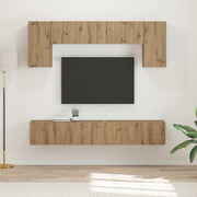 Set TV komoda Zidne 5 pcs Betonski sivi Konstruirano drvo