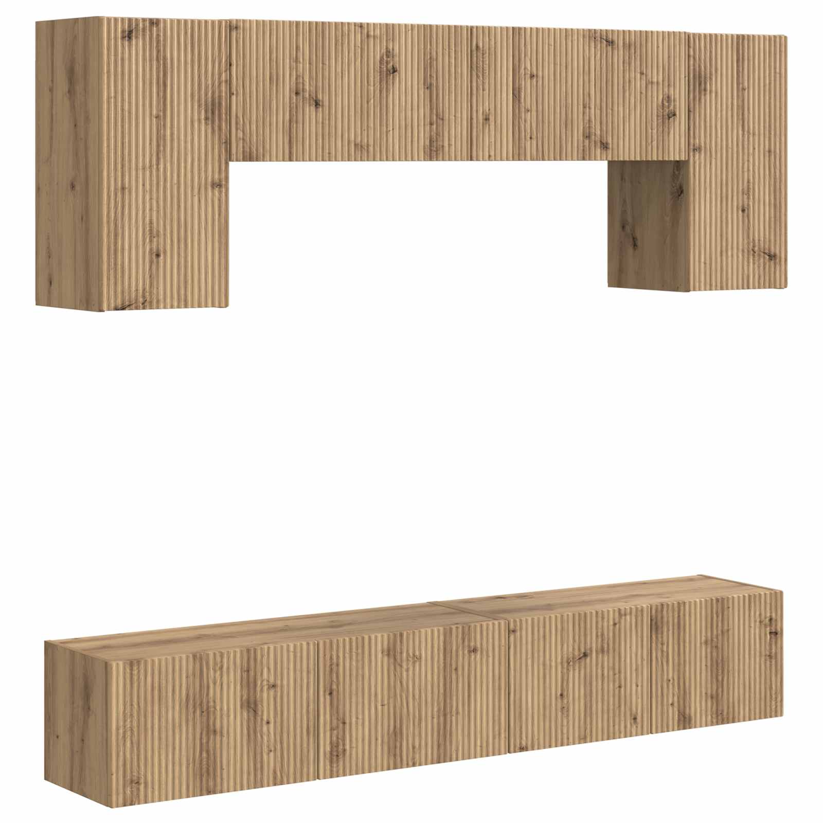 Set TV komoda Zidne 5 pcs Betonski sivi Konstruirano drvo