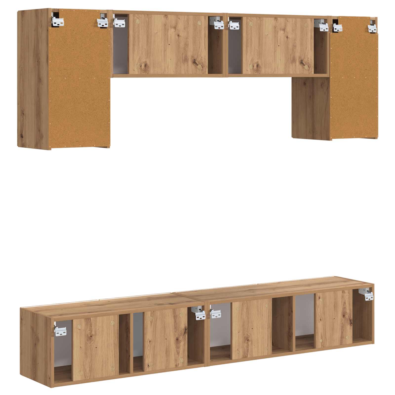 Set TV komoda Zidne 5 pcs Betonski sivi Konstruirano drvo