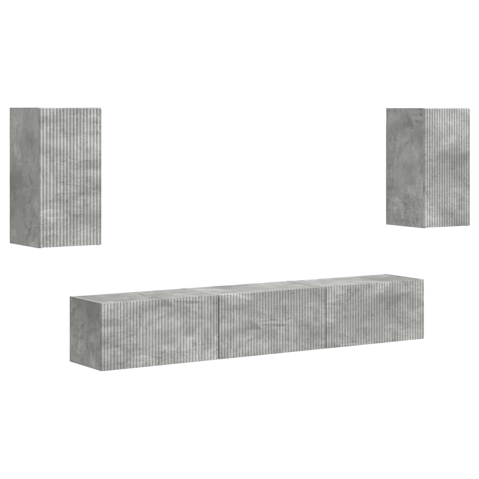 Set TV komoda Zidne 5 pcs Betonski sivi Konstruirano drvo