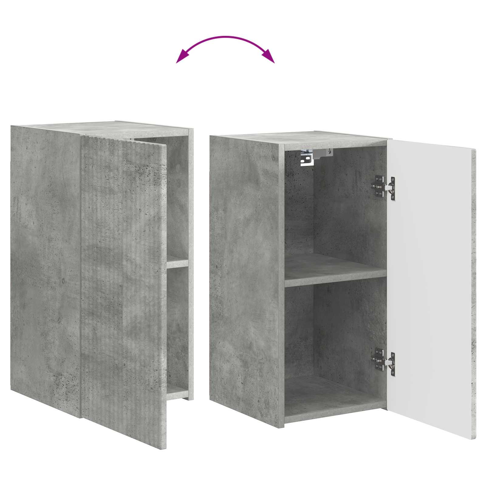 Set TV komoda Zidne 5 pcs Betonski sivi Konstruirano drvo