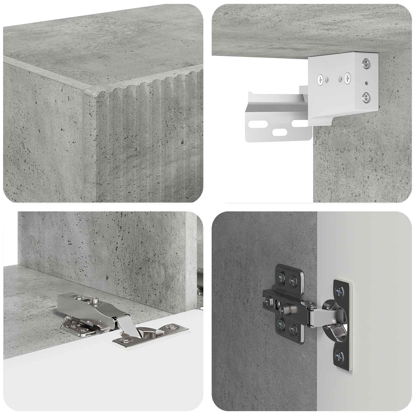 Set TV komoda Zidne 5 pcs Betonski sivi Konstruirano drvo