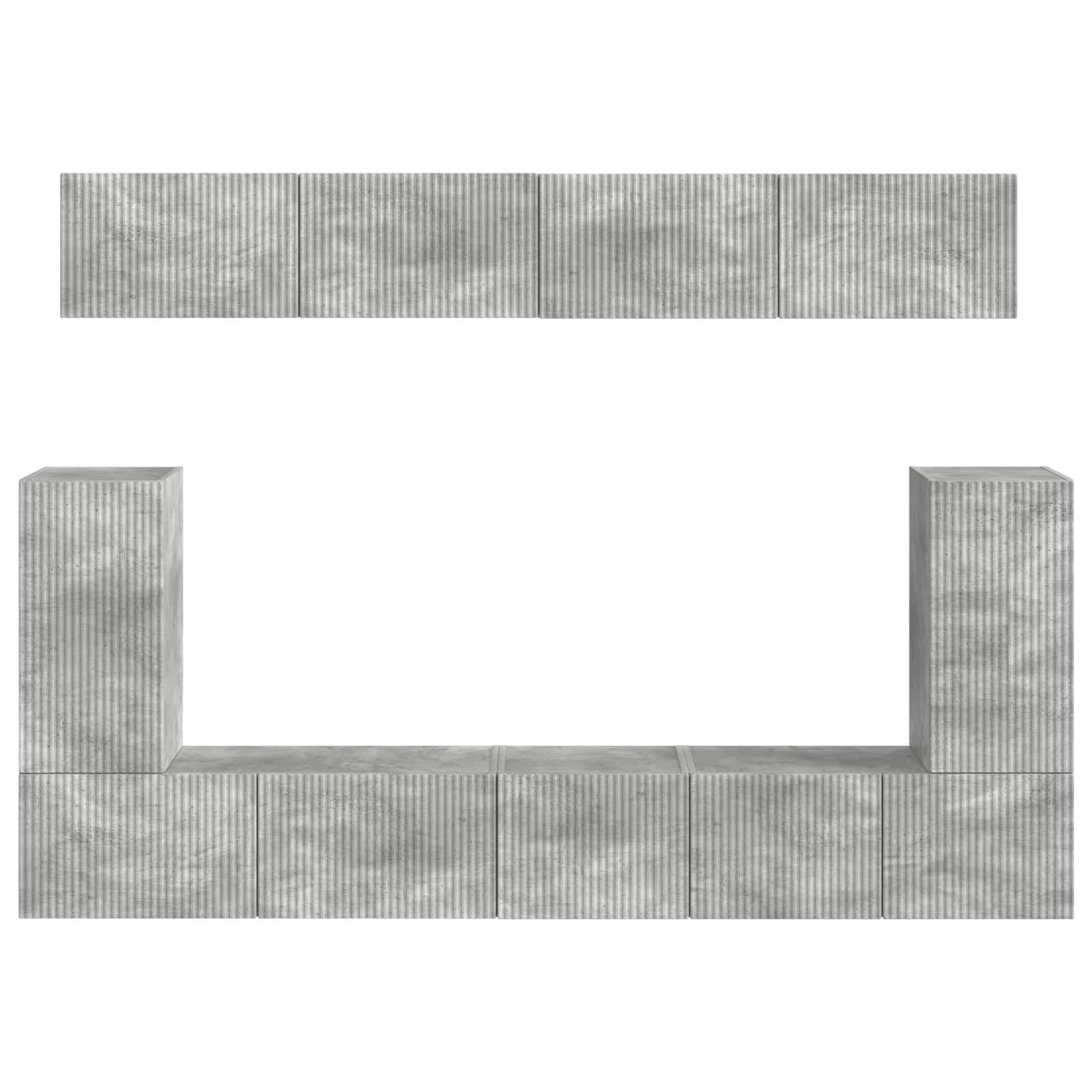 Set TV komoda Zidne 5 pcs Betonski sivi Konstruirano drvo
