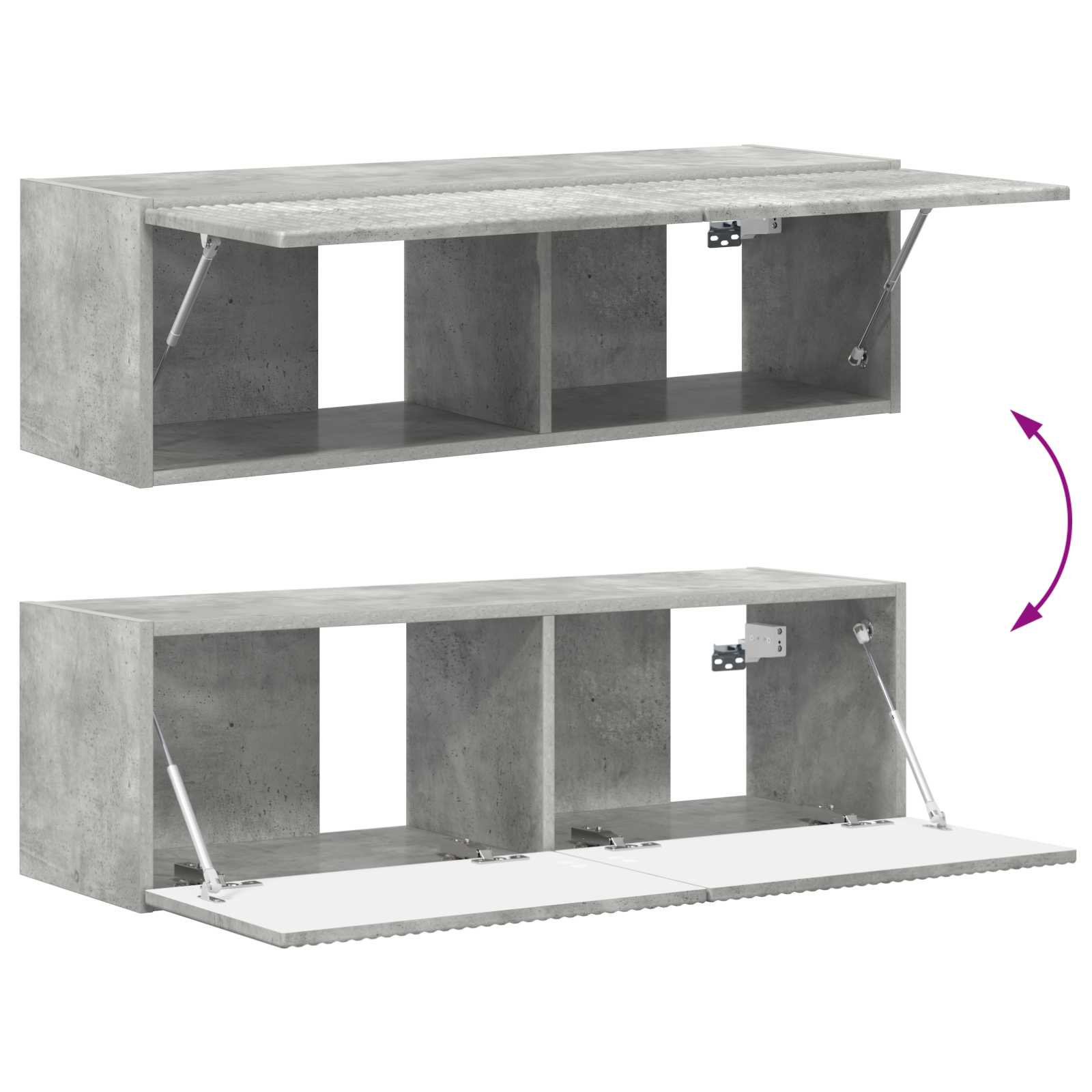 Set TV komoda Zidne 5 pcs Betonski sivi Konstruirano drvo