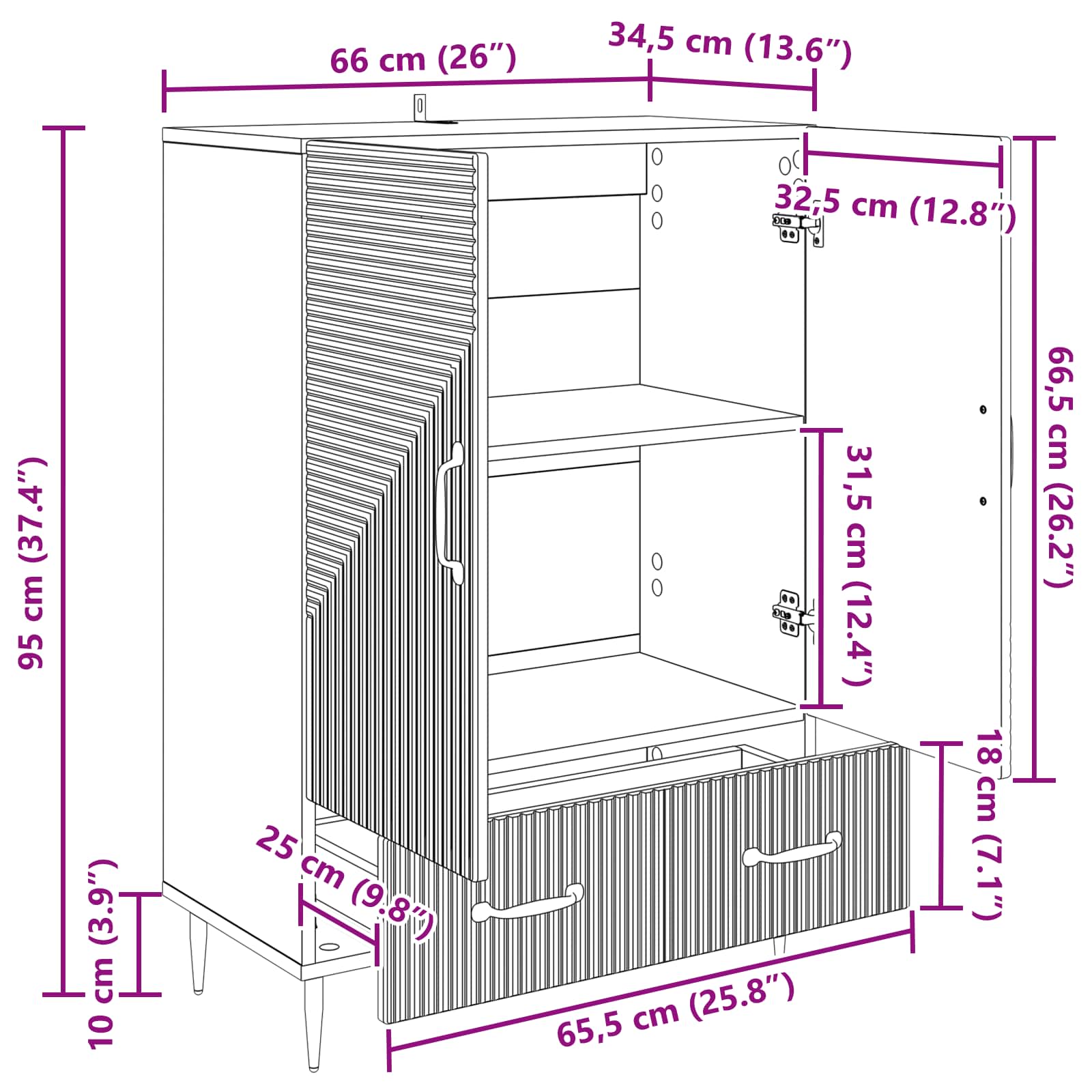 Kreveta s ladicama Bijela 66 x 34,5 x 95 cm Konstruirano drvo