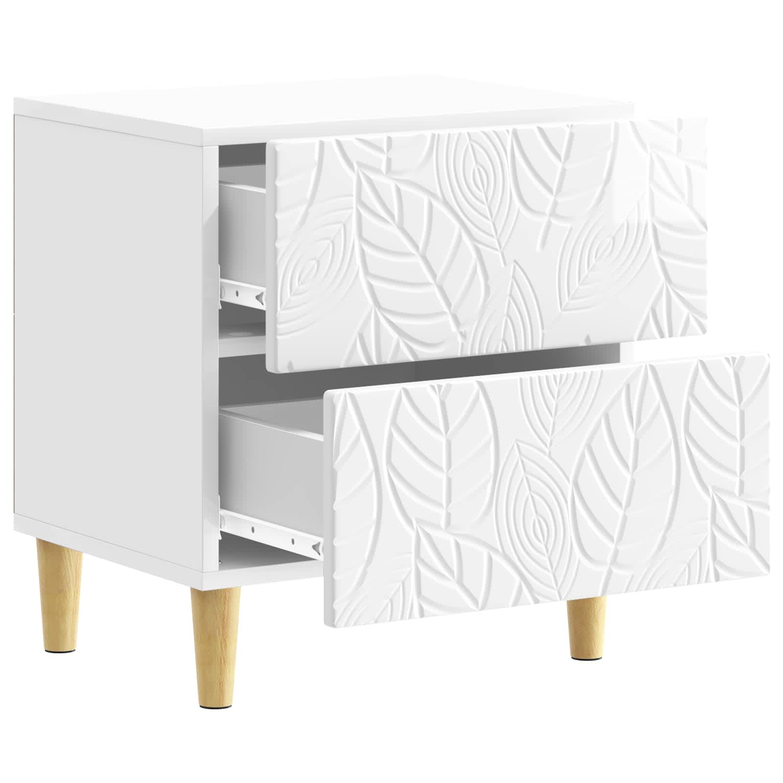 Noćni ormarić 2 pcs Bijela visokog sjaja 43 x 34,5 x 48 cm