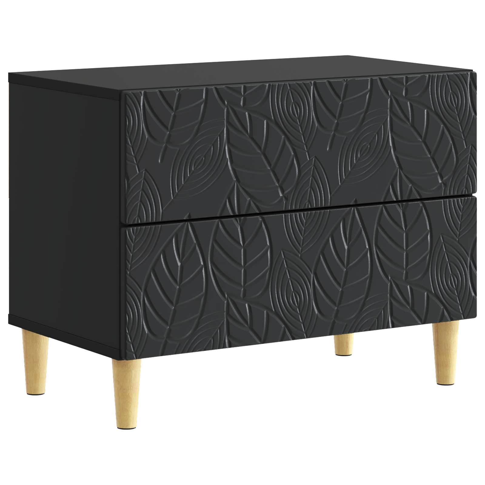 Noćni ormarić Crna 62 x 34,5 x 48 cm Konstruirano drvo