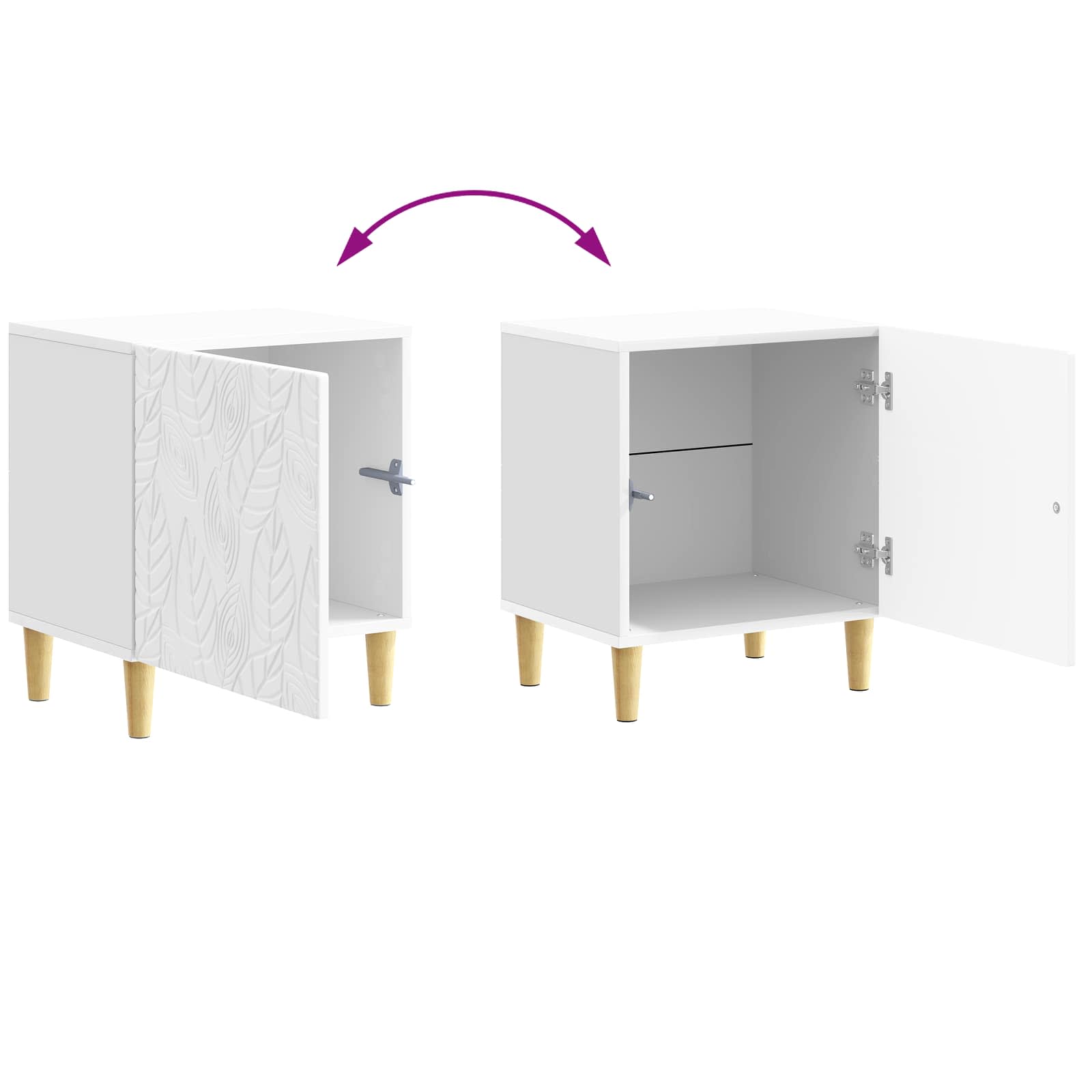 Noćni ormarić 2 pcs Bijela visokog sjaja 43 x 34,5 x 50 cm
