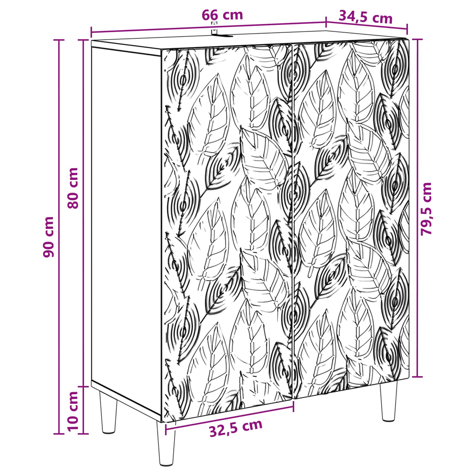 Postol Crna 66 x 34,5 x 90 cm Konstruirano drvo