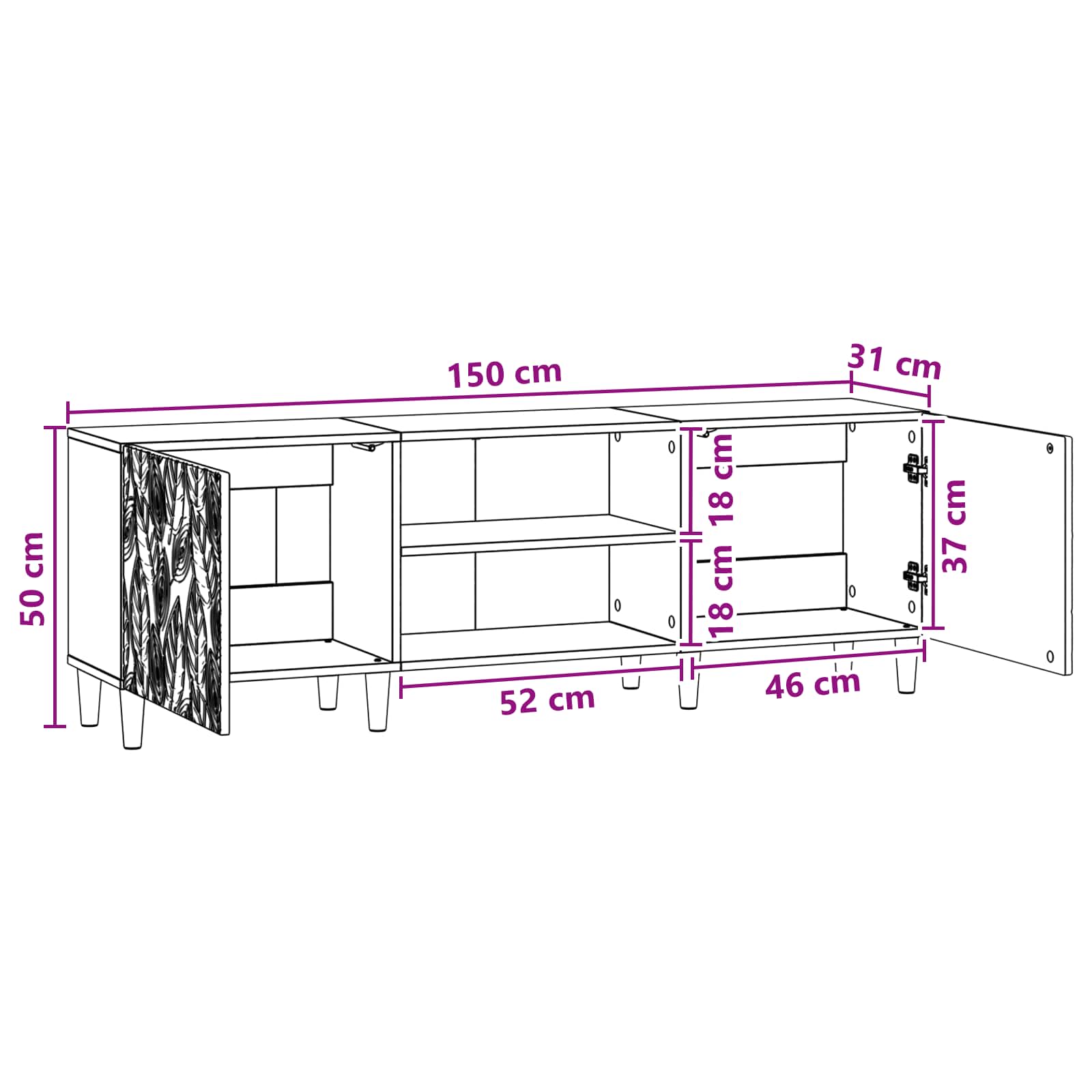 TV ormar 150 x 31 x 50 cm Hrast artisan Konstruirano drvo