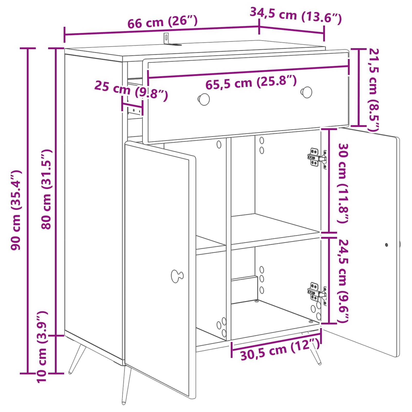 Kreveta s ladicama Bijela 66 x 34,5 x 90 cm Konstruirano drvo