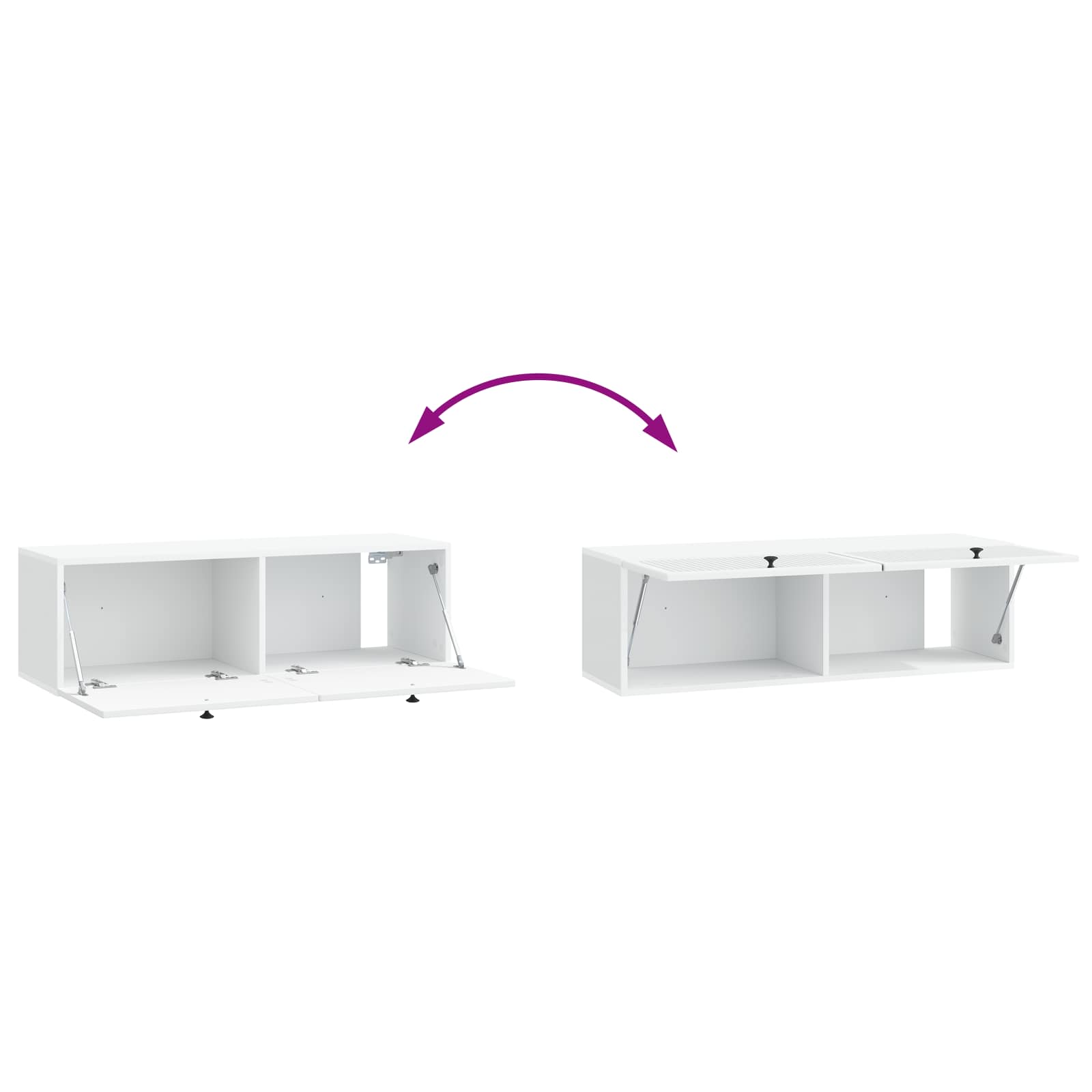 TV ormar za zid Zidne Bijela 98 x 31 x 30 cm Konstruirano drvo
