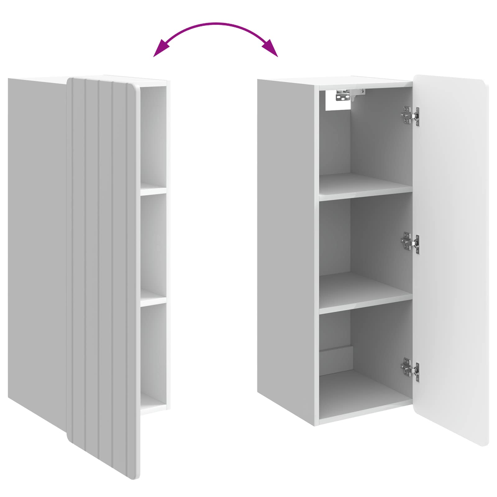 Ormar za montažu na zid Bijela visokog sjaja 33 x 34,5 x 94 cm