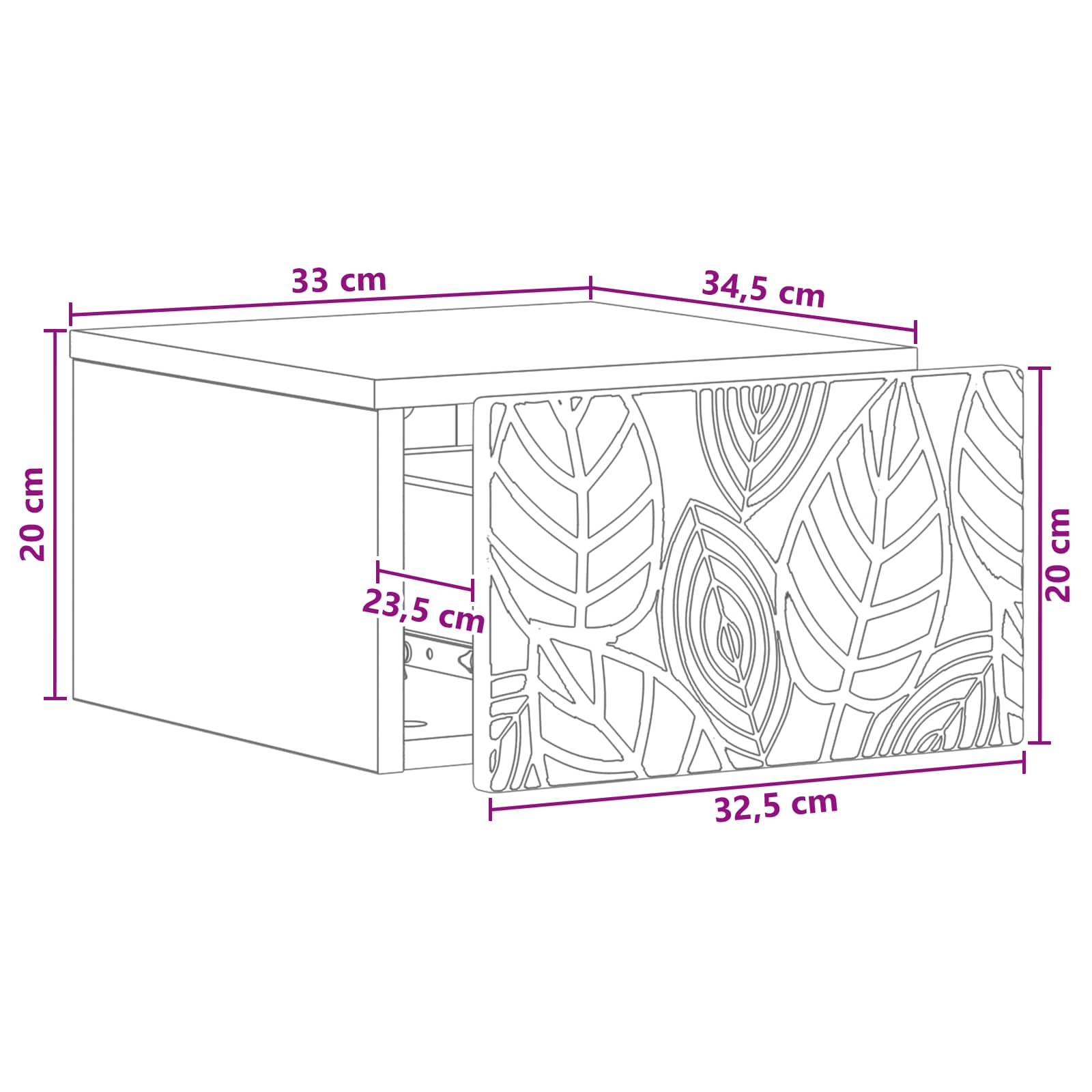 Stolna montirana na zid 2 pcs Crna 34,5 x 33 x 20 cm