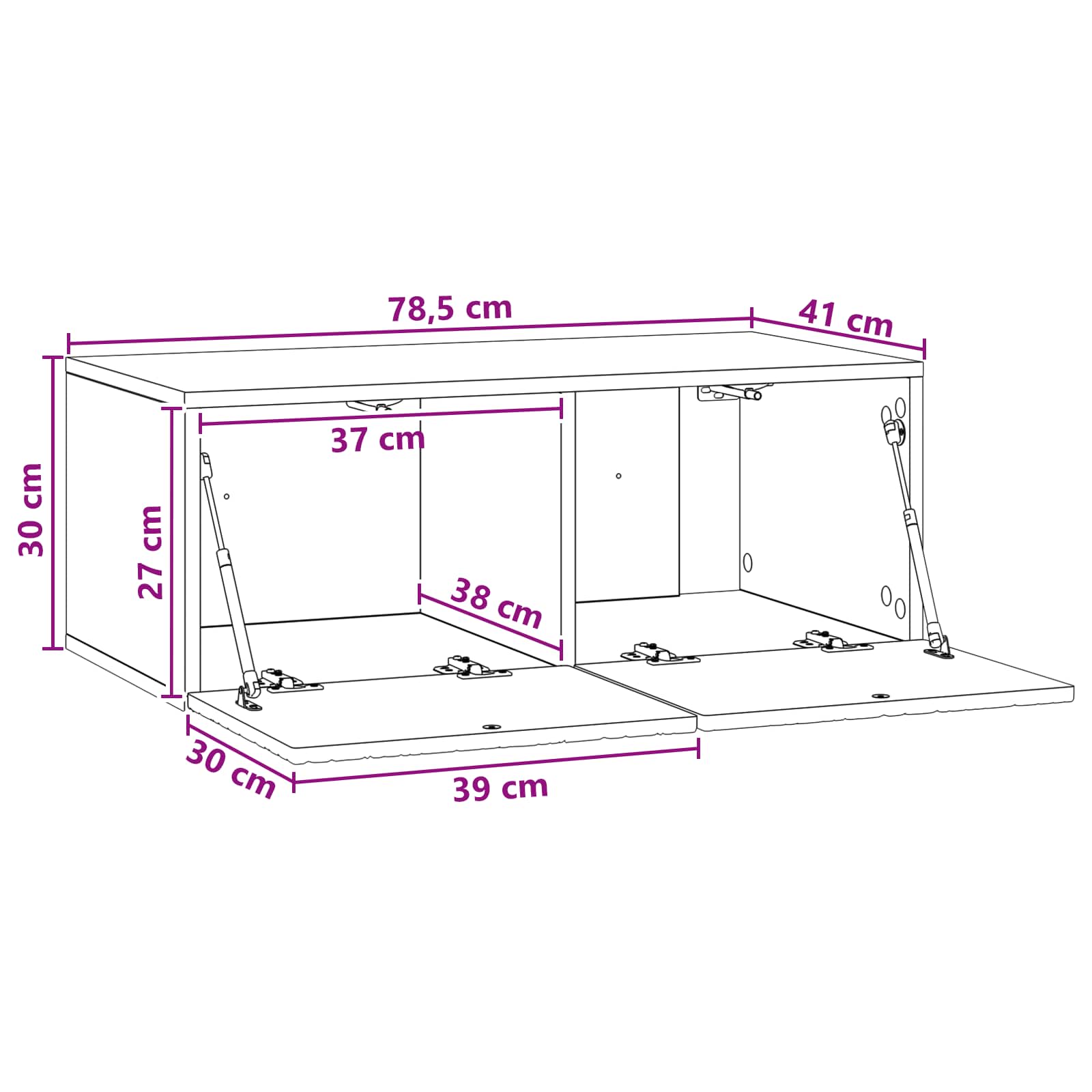 TV ormar za zid 78,5 x 31 cm Betonska siva Konstruirano drvo