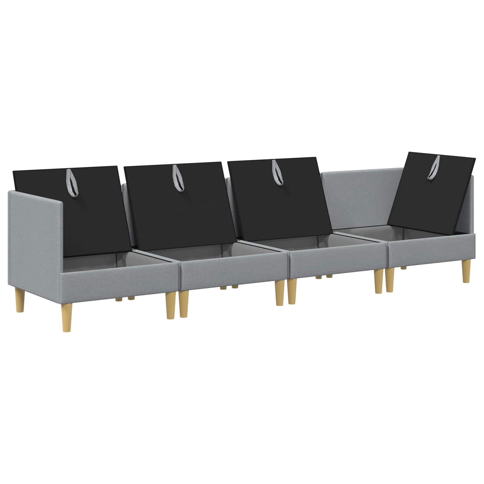 Modularni set sofe sa skladištem 4 pcs Svjetlosiva Tkanina