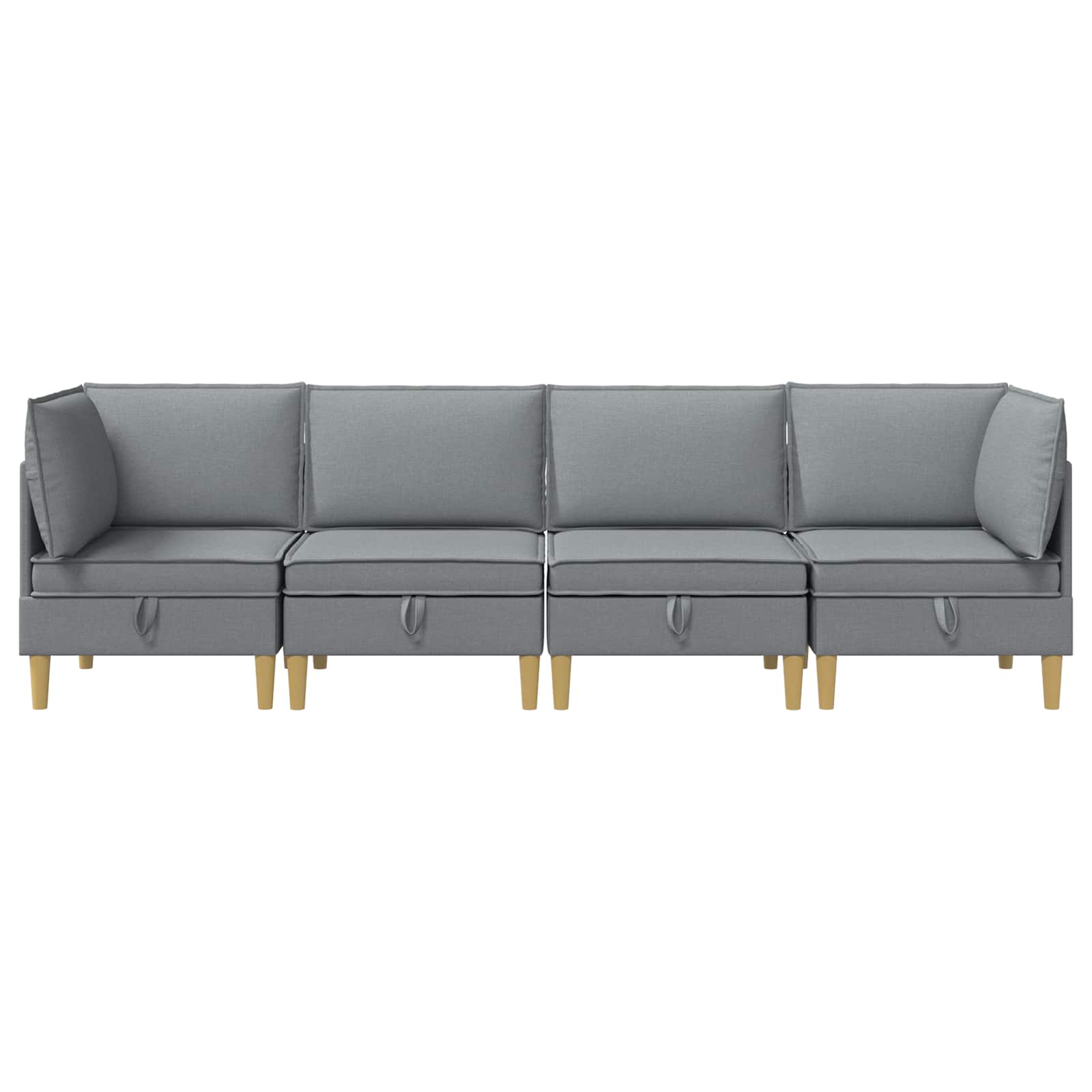 Modularni set sofe sa skladištem 4 pcs Svjetlosiva Tkanina