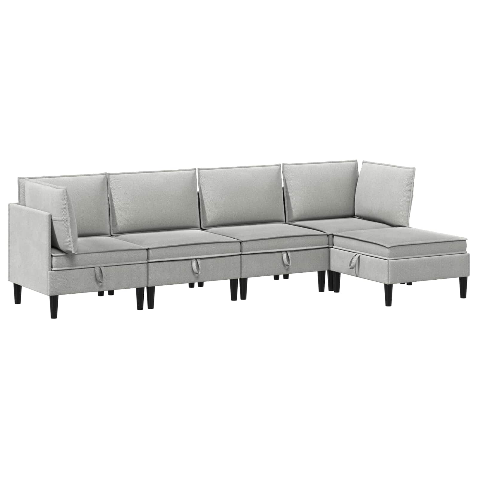 Set namještaja za dnevni boravak 5 pcs Svjetlosiva Tkanina