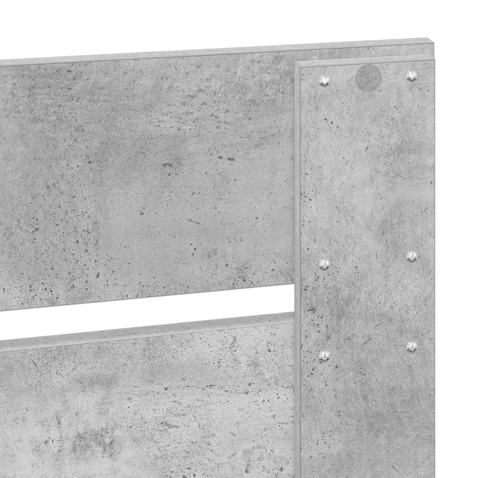 Krevet s od storage Betonski sivi 70 x 190 cm Konstruirano drvo