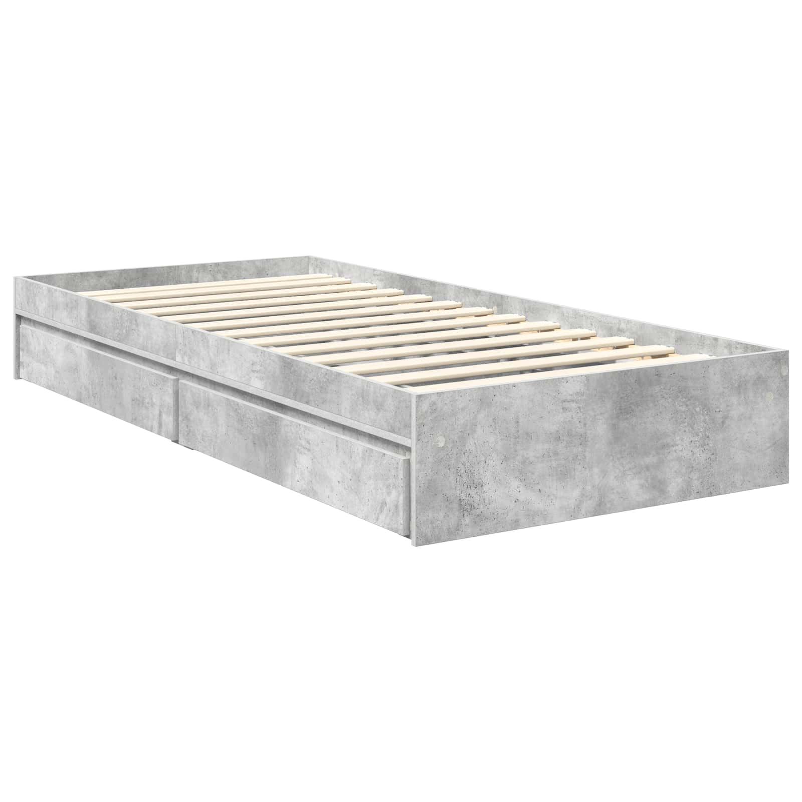 Krevet s od storage Betonski sivi 70 x 190 cm Konstruirano drvo