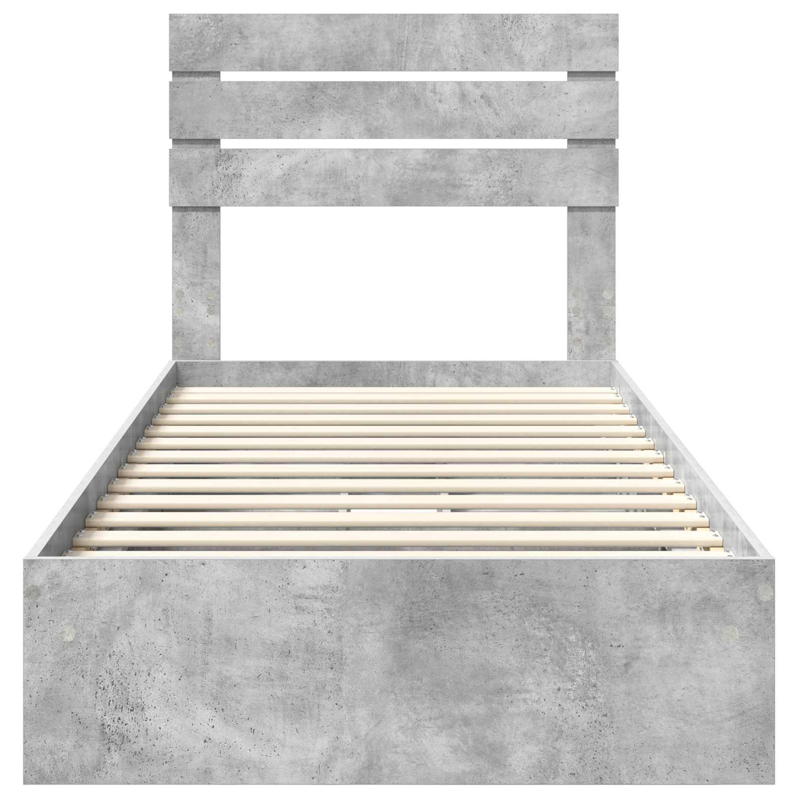 Krevet s od storage Betonski sivi 70 x 190 cm Konstruirano drvo
