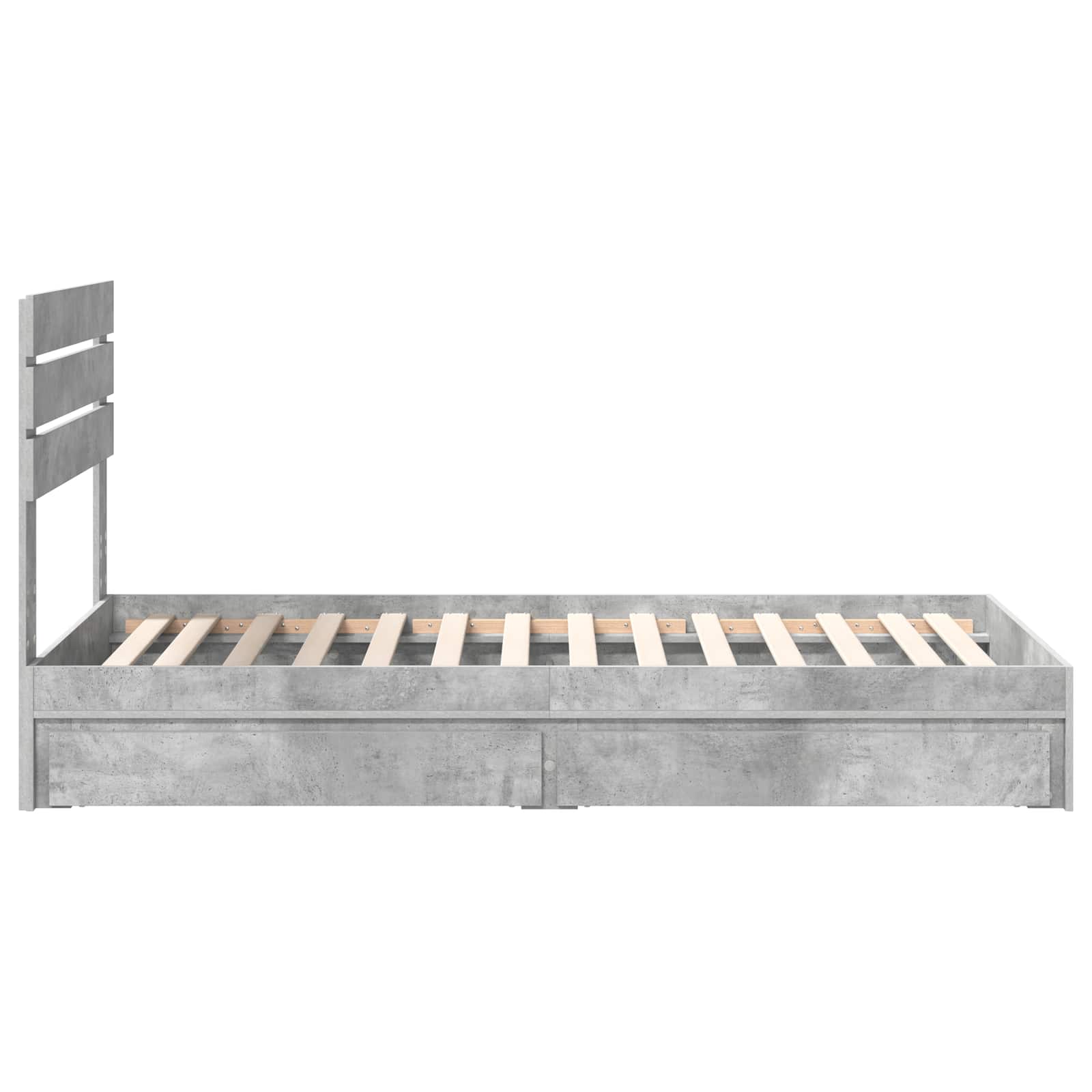 Krevet s od storage Betonski sivi 70 x 190 cm Konstruirano drvo