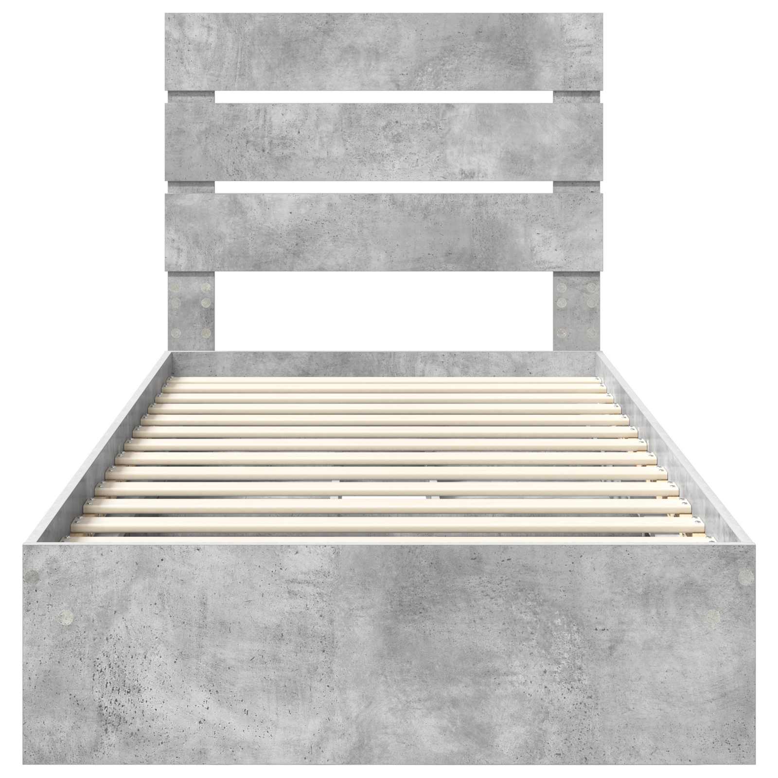 Krevet s od storage Betonski sivi 70 x 190 cm Konstruirano drvo