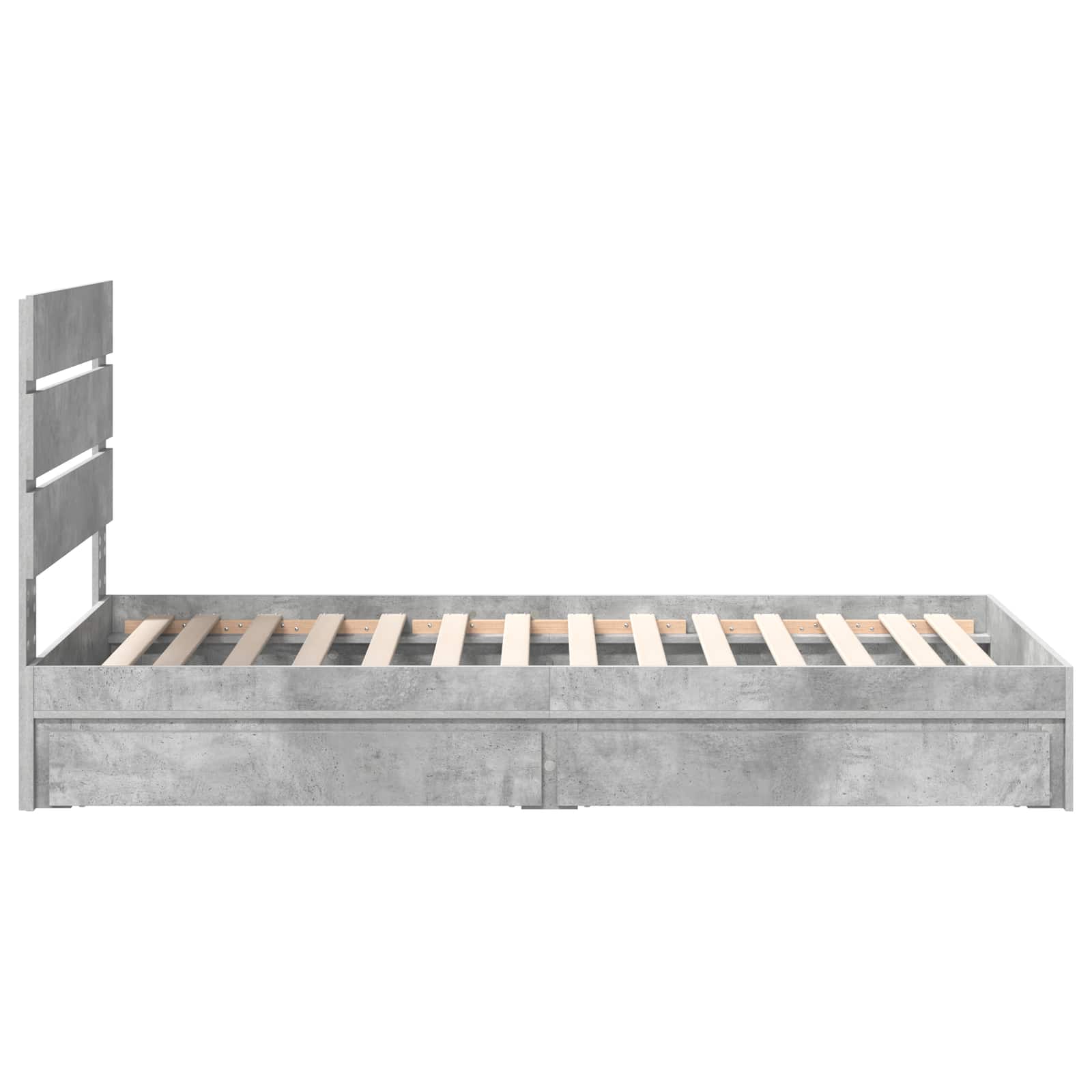 Krevet s od storage Betonski sivi 70 x 190 cm Konstruirano drvo