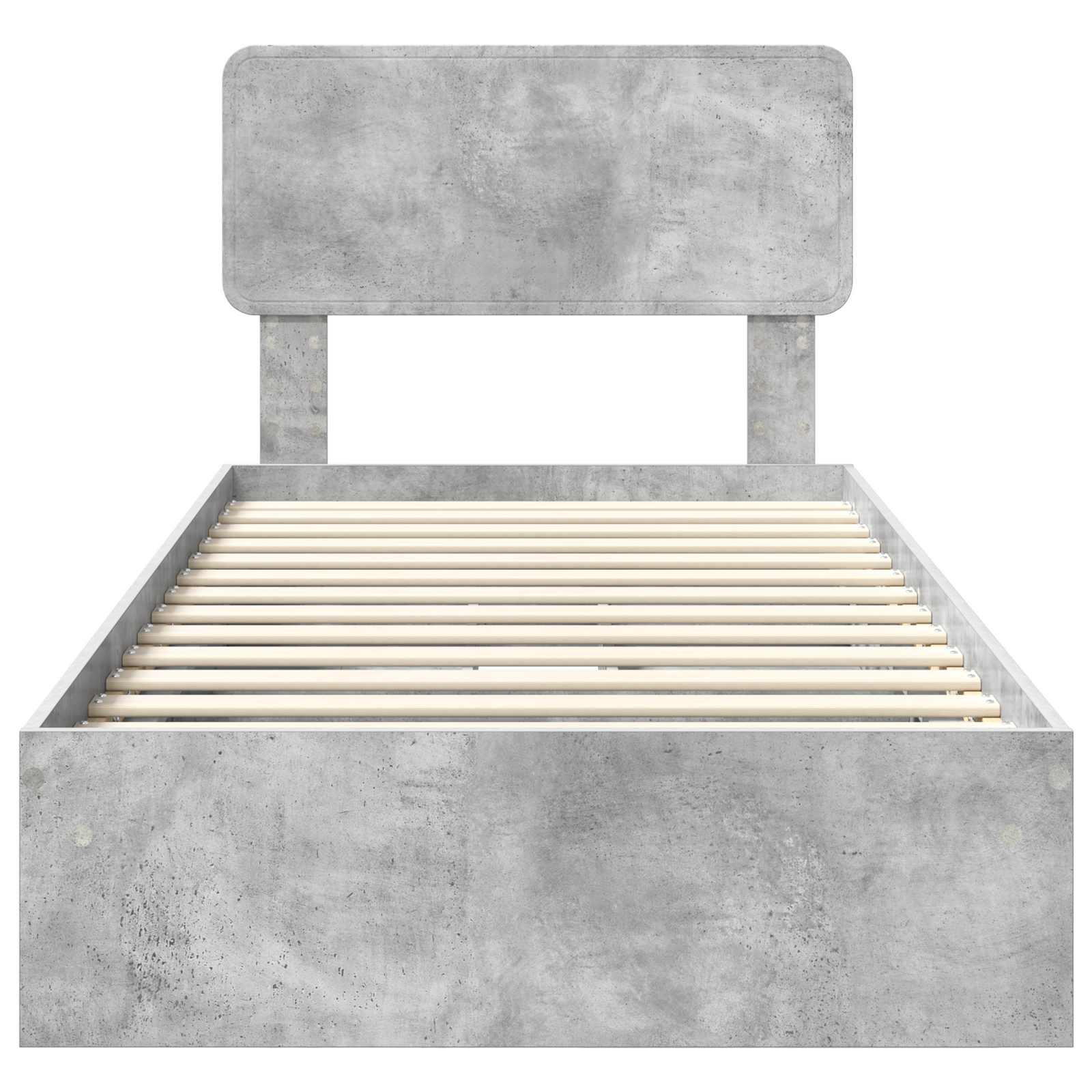 Krevet s od storage Betonski sivi 70 x 190 cm Konstruirano drvo